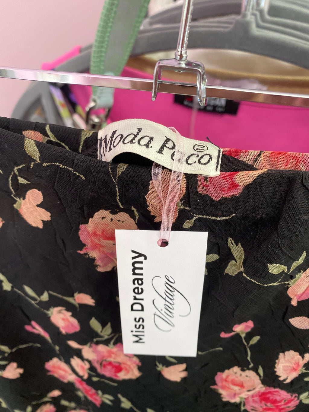 Floral rose midi skirt
