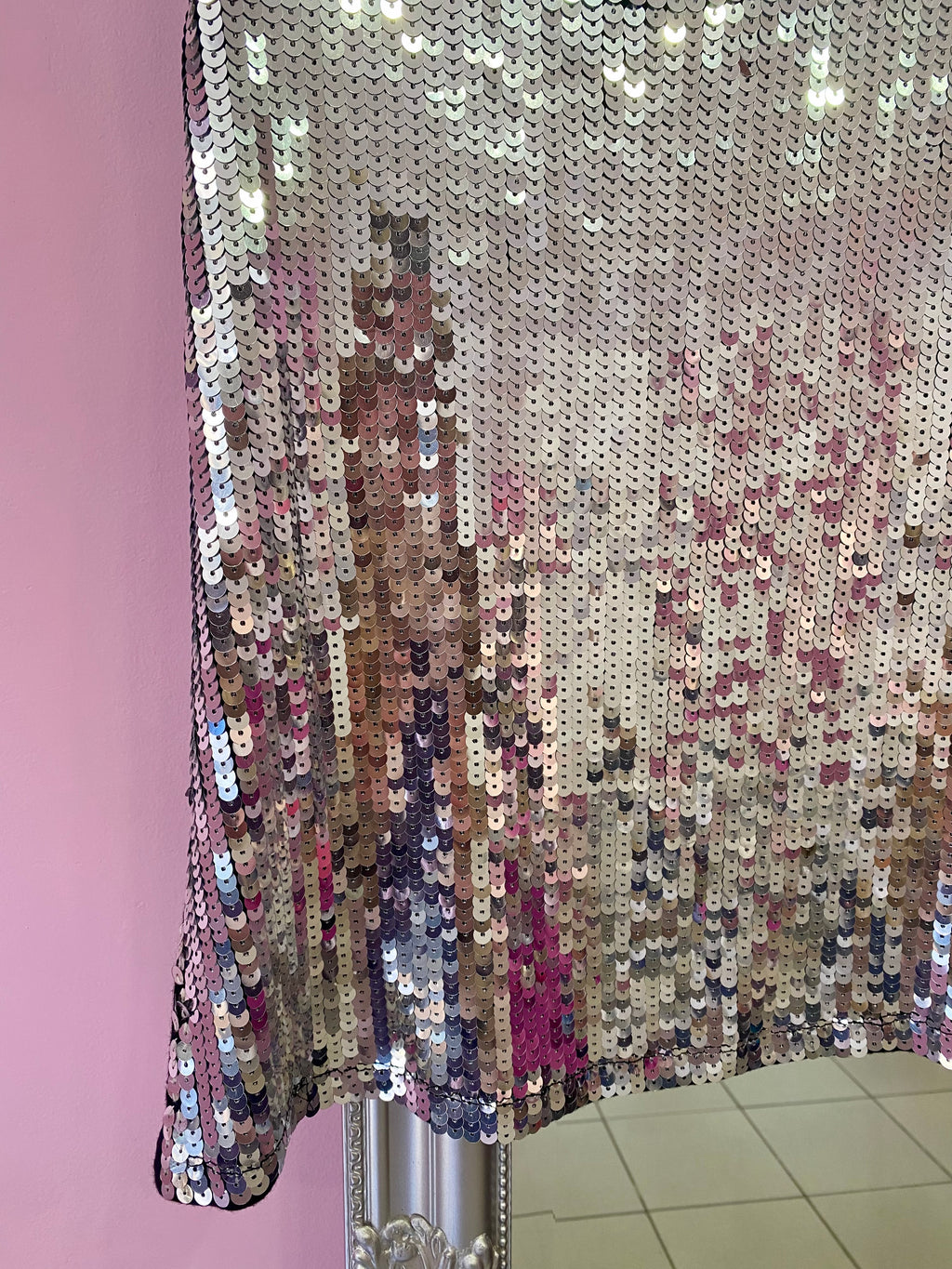 Silver sequin party top