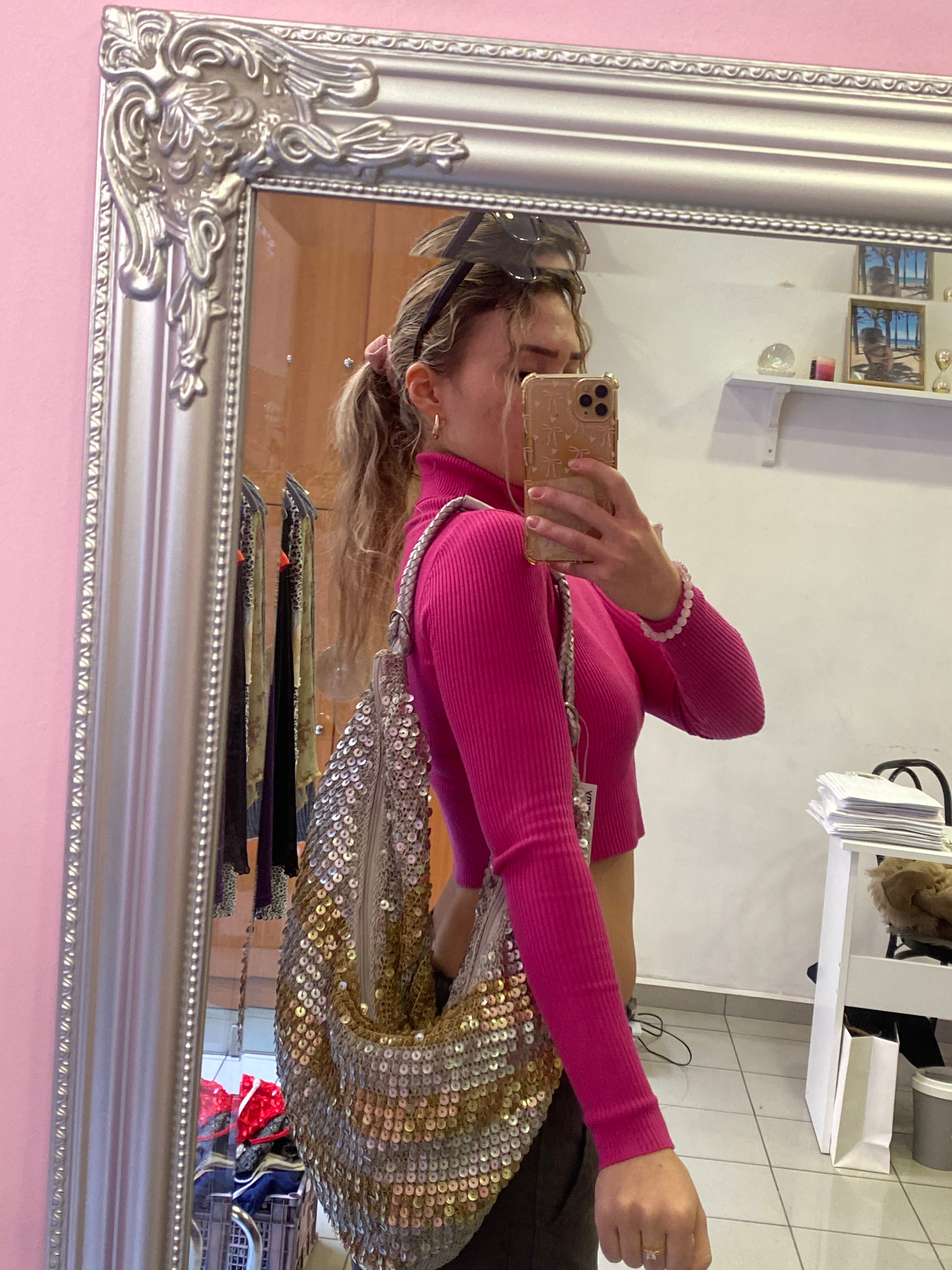Sequin shoulder bag