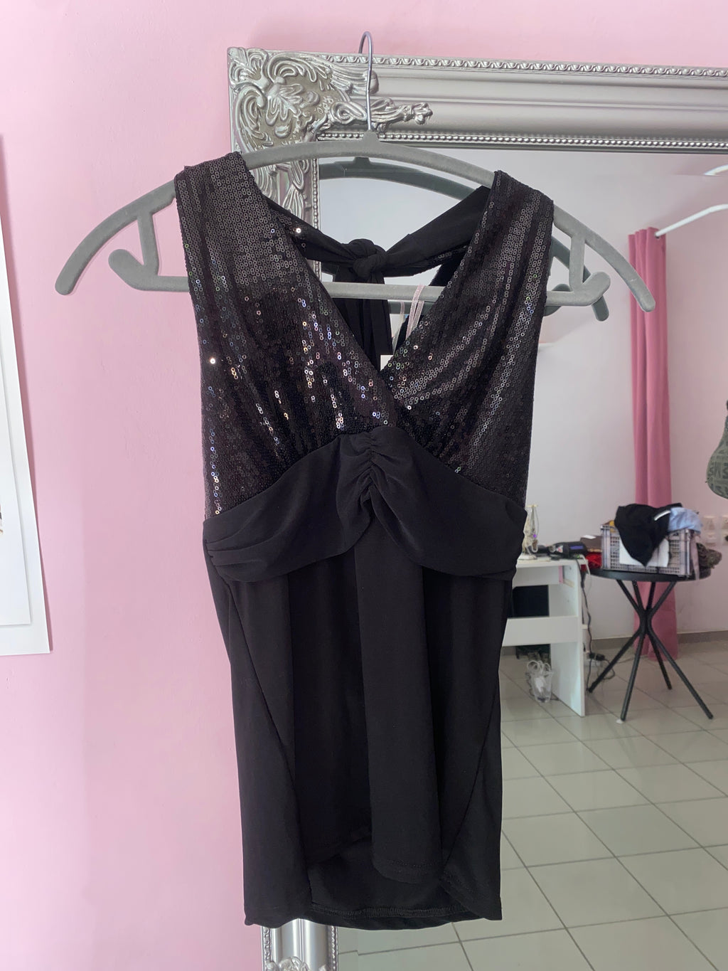 Sequin y2k halter top