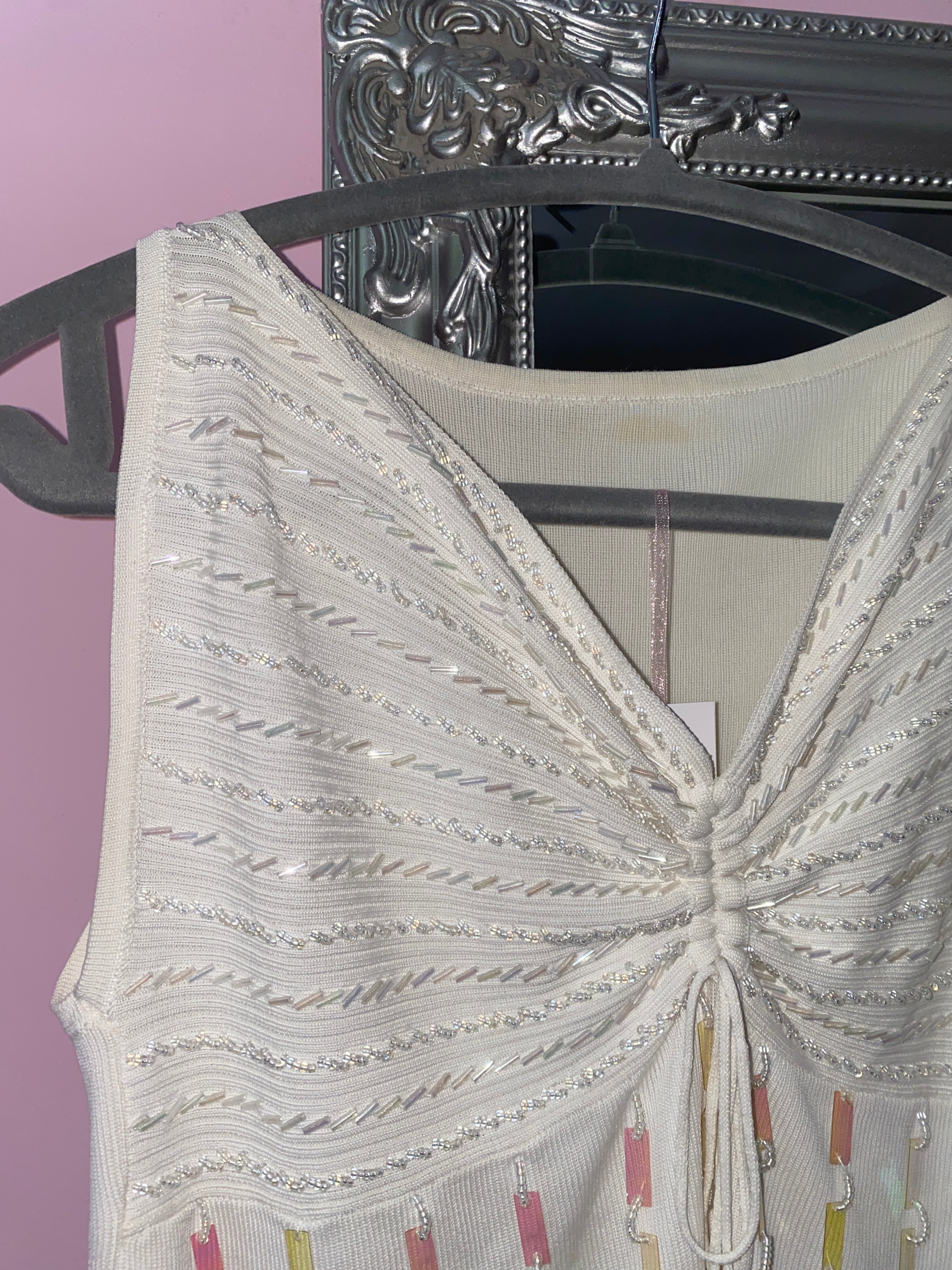 Beaded white top
