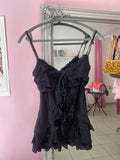 Black ruffle top