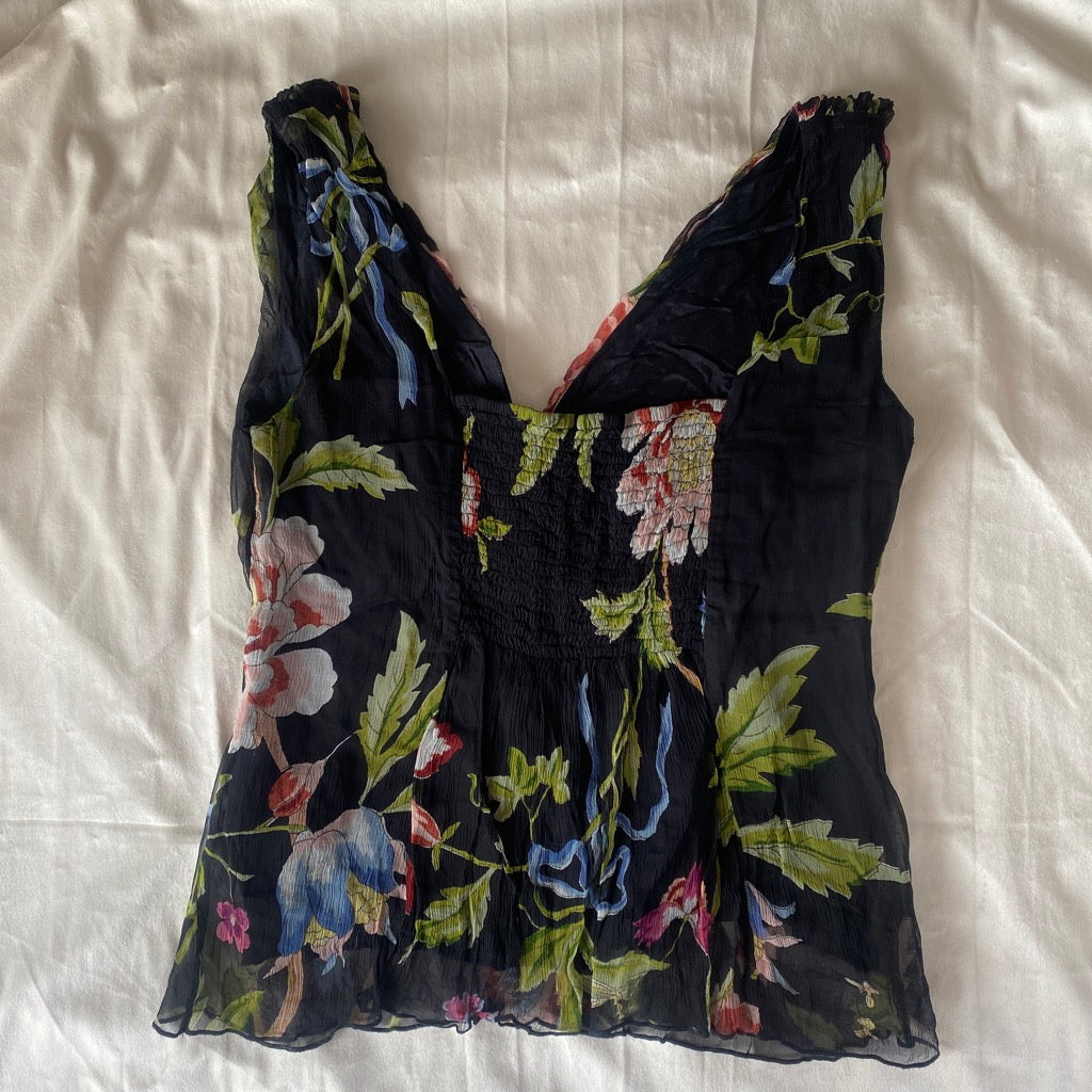 Vintage floral summer top