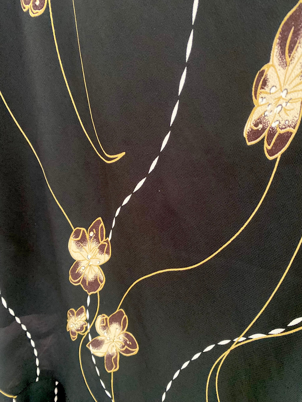 Black floral midi skirt