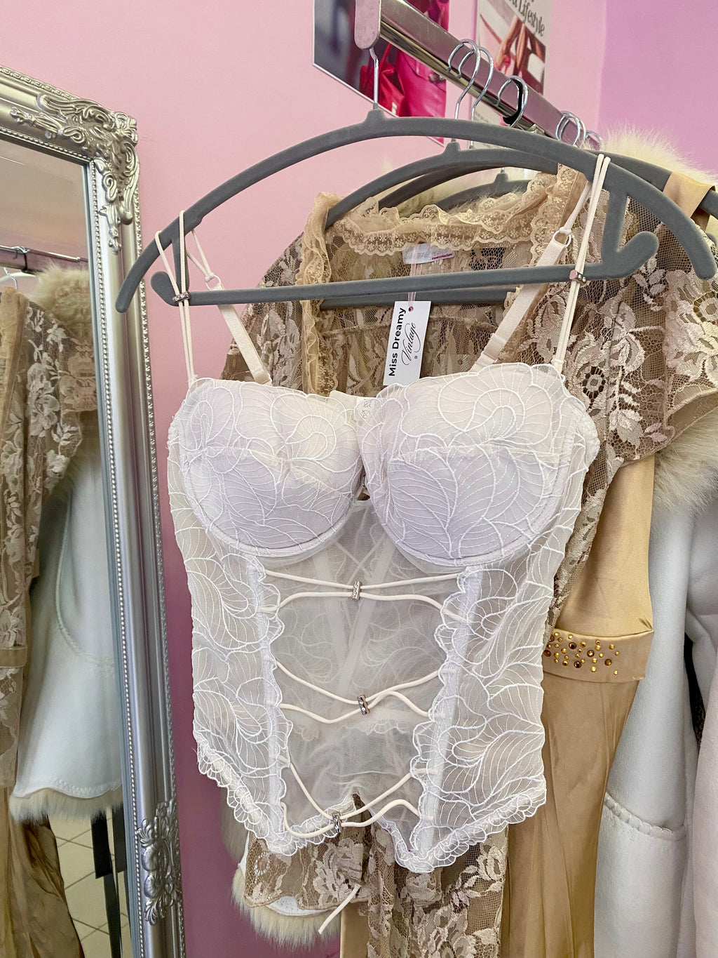 White delicate corset