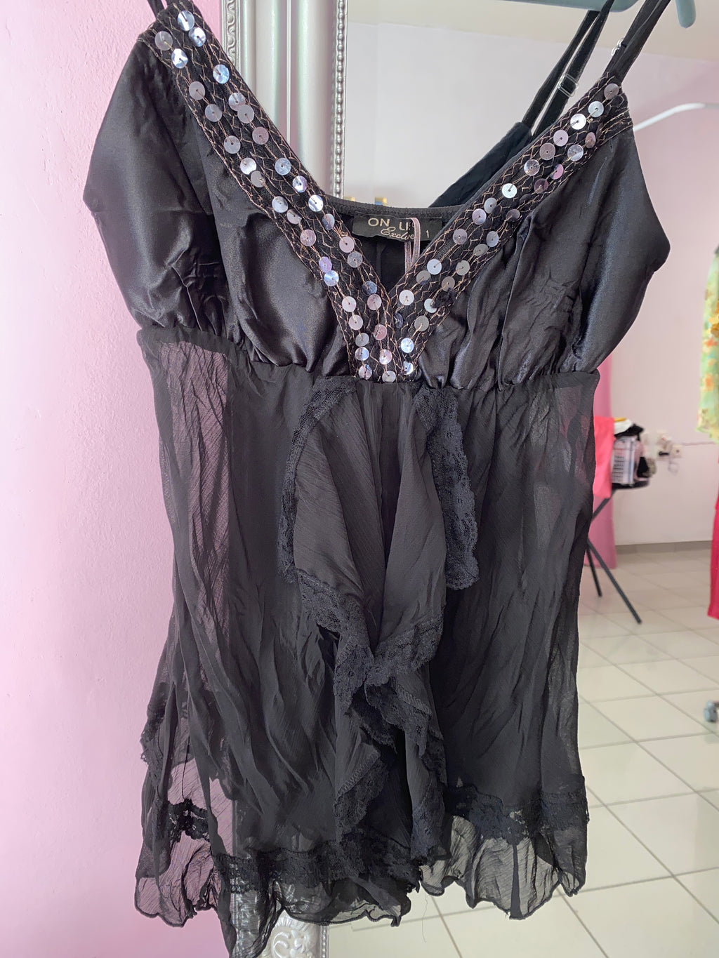 Black y2k fairy cami top