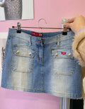 2000s mini denim skirt