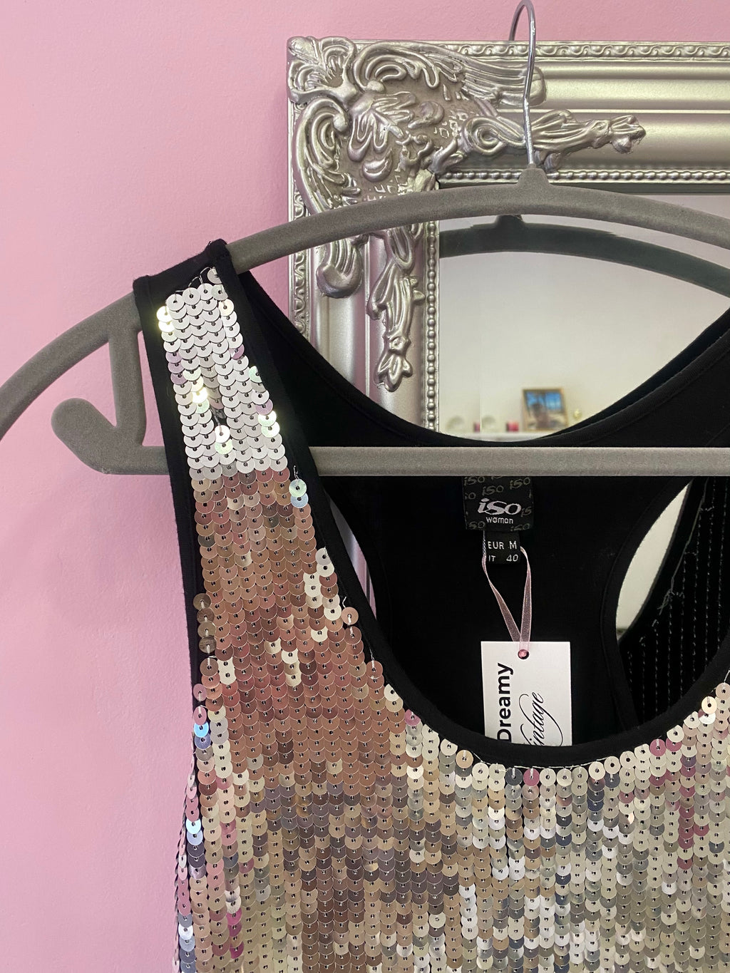 Silver sequin party top