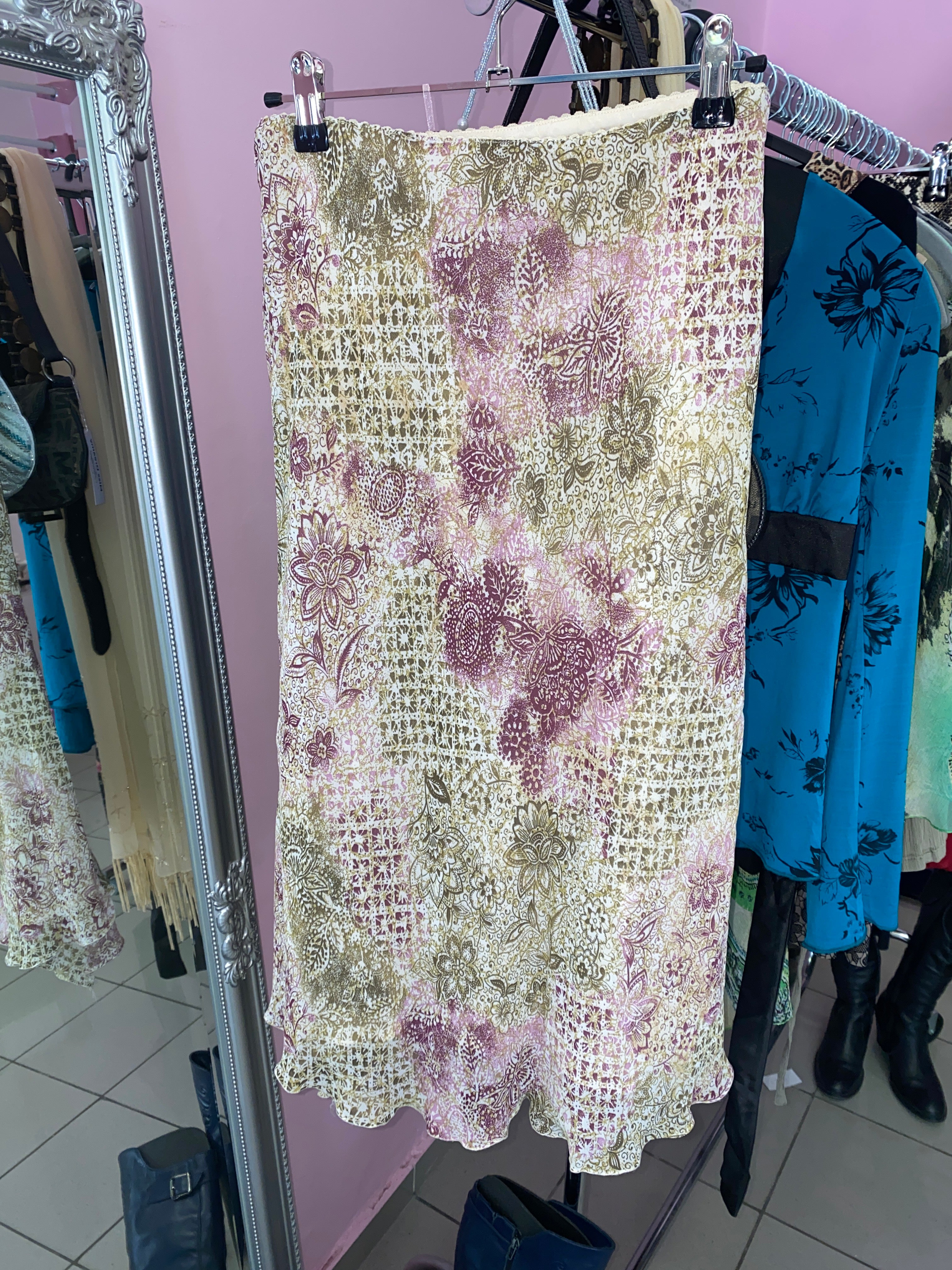 Vintage flowy midi skirt