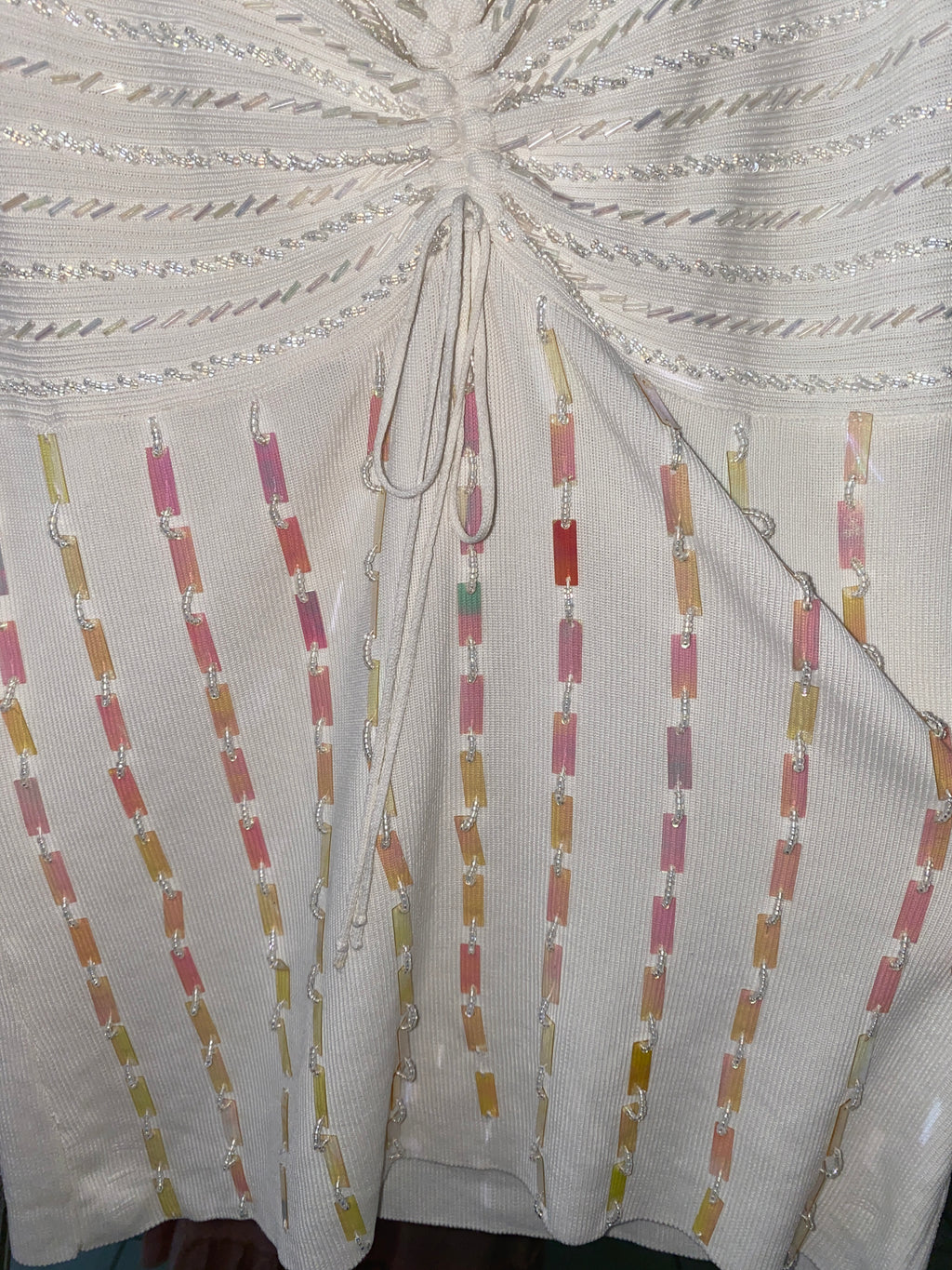 Beaded white top