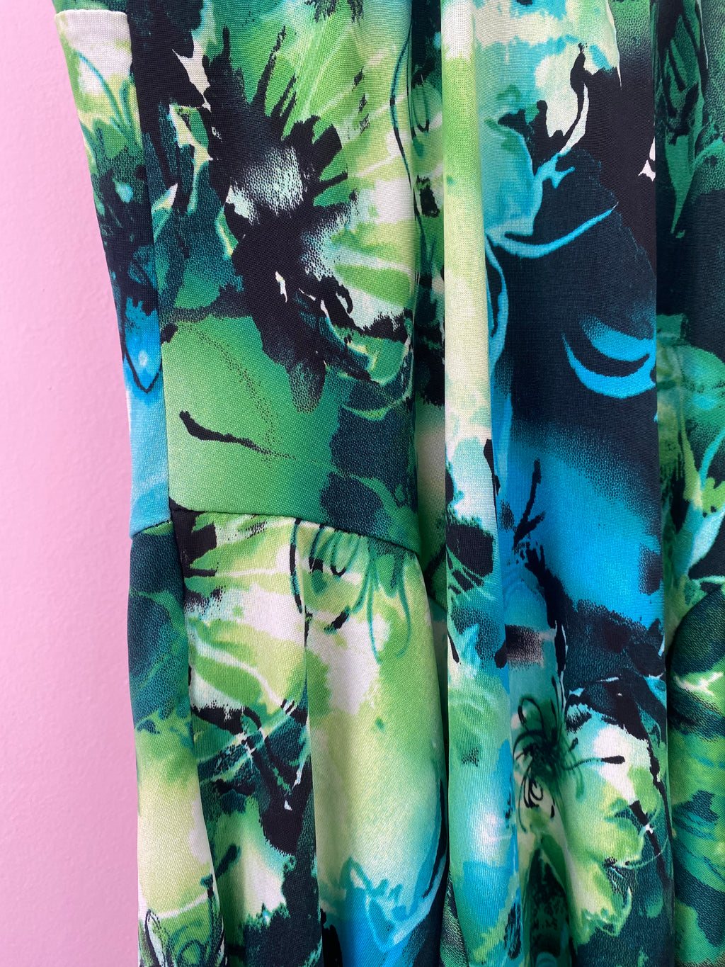Green tropical cami top