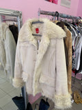 White faux fur jacket