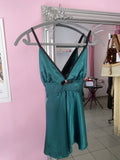 Satin green cami top