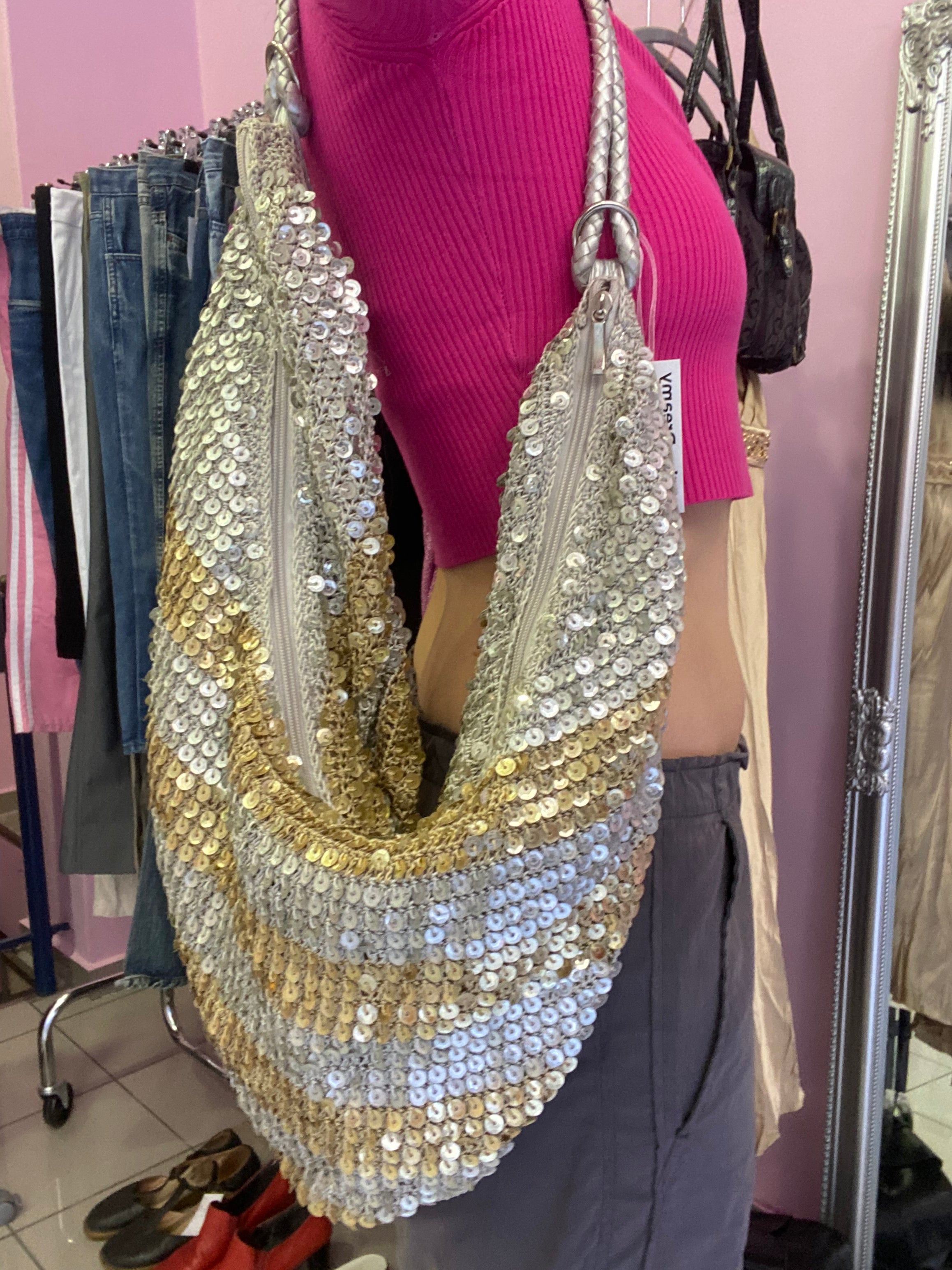Sequin shoulder bag