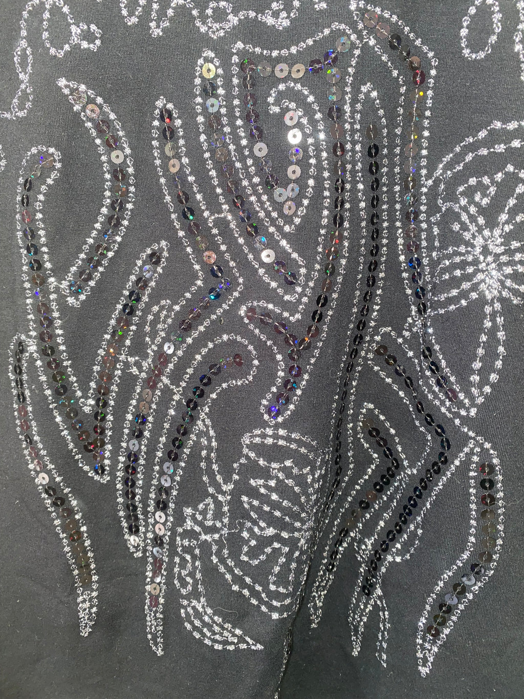 Black tank with sequin pattern