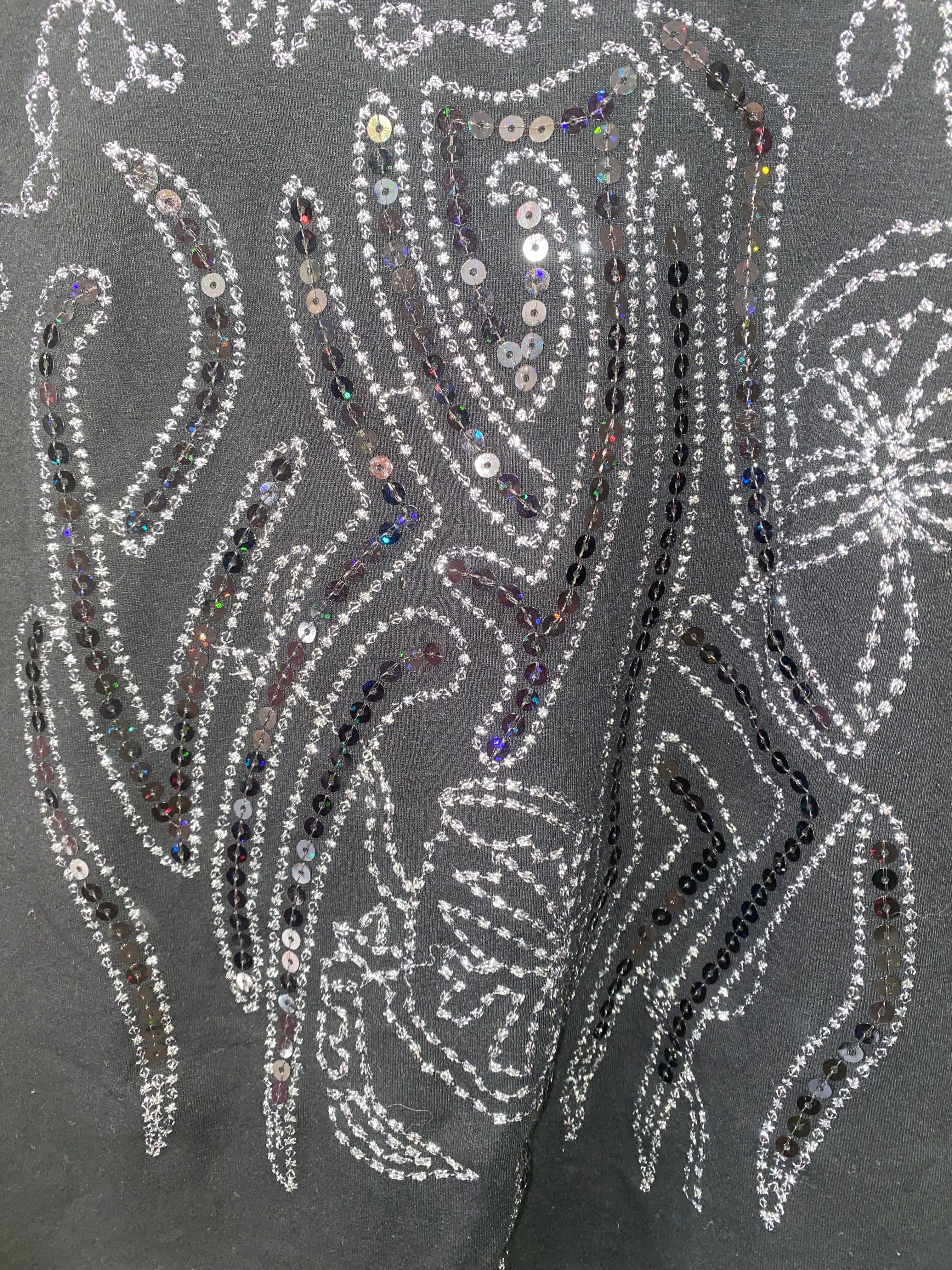 Black tank with sequin pattern