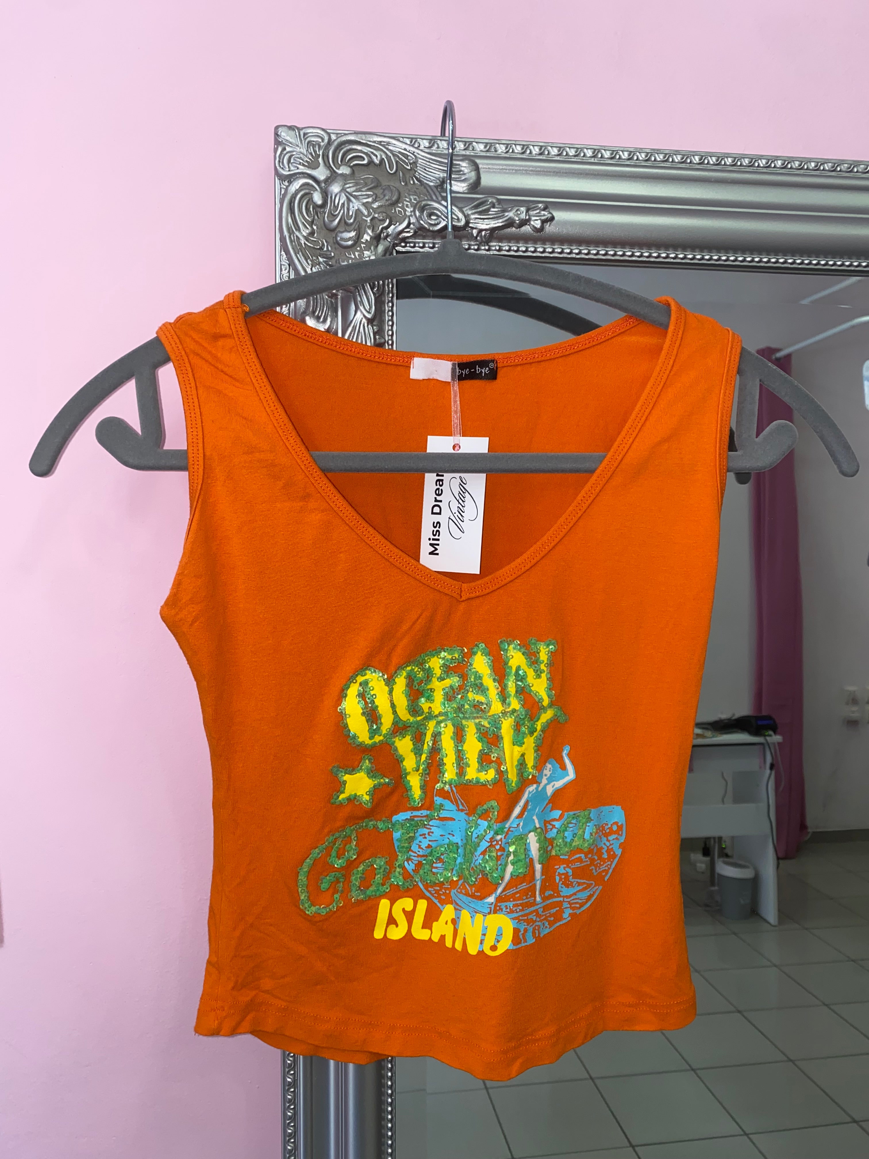 Orange Y2K tank top