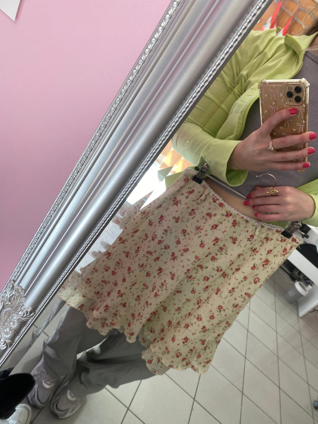 Floral short skirt