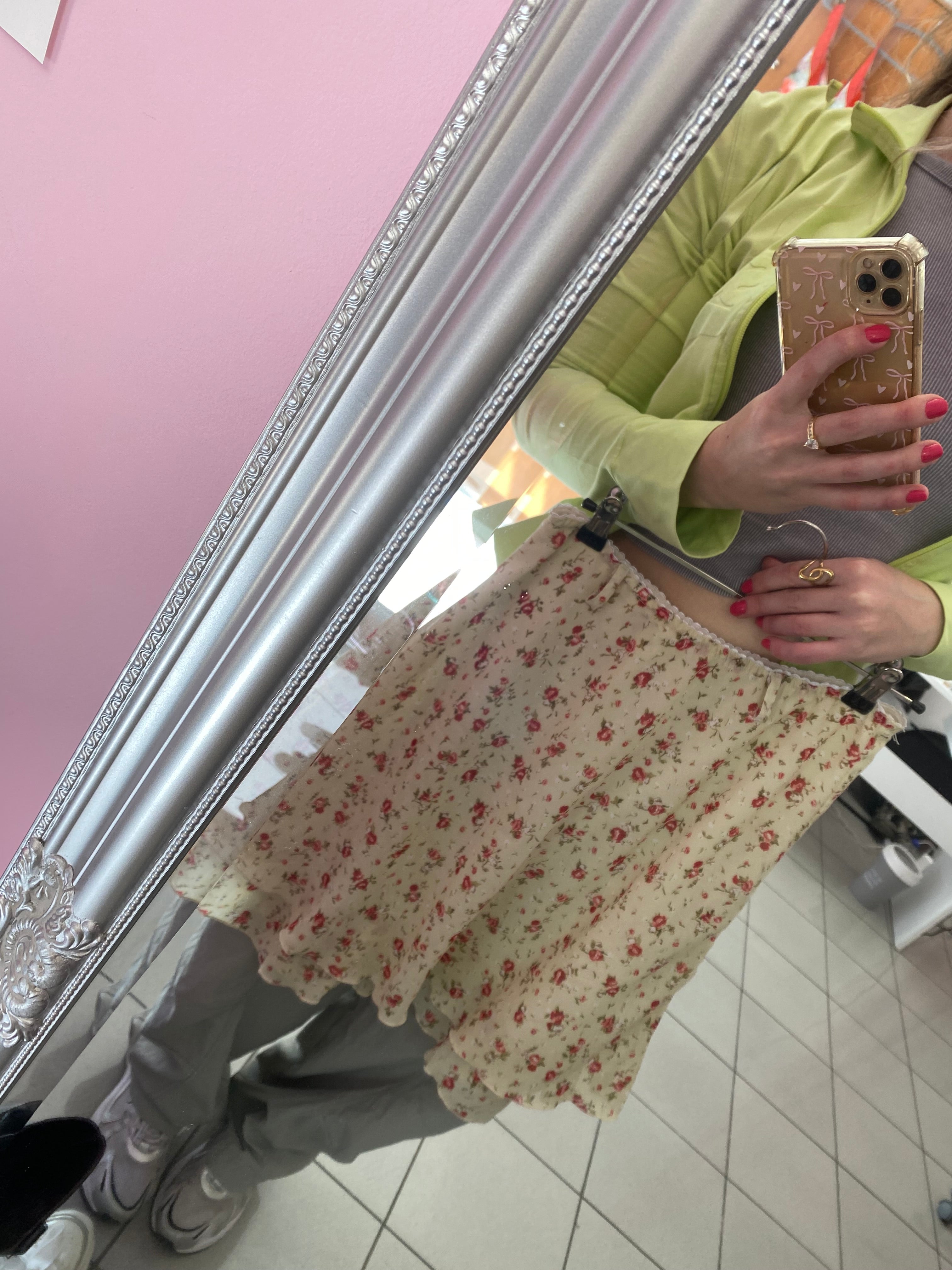 Floral short skirt