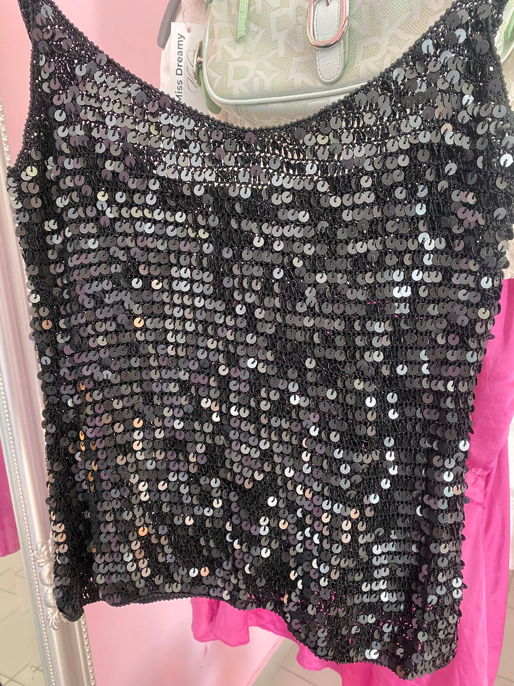 Black sequin top