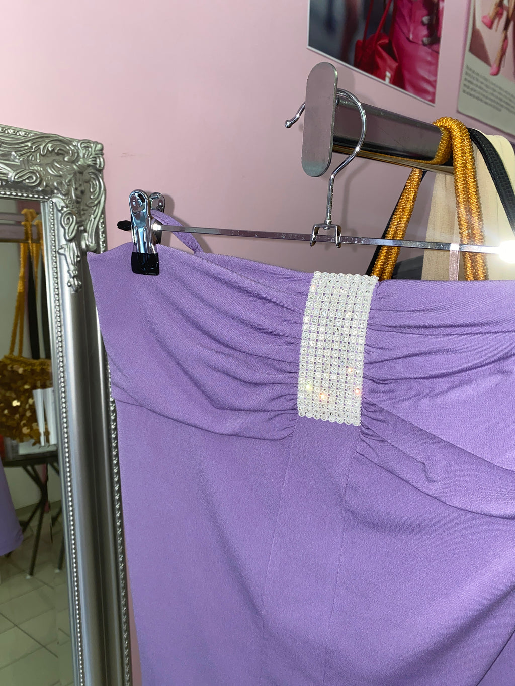 Lilac y2k top with bling