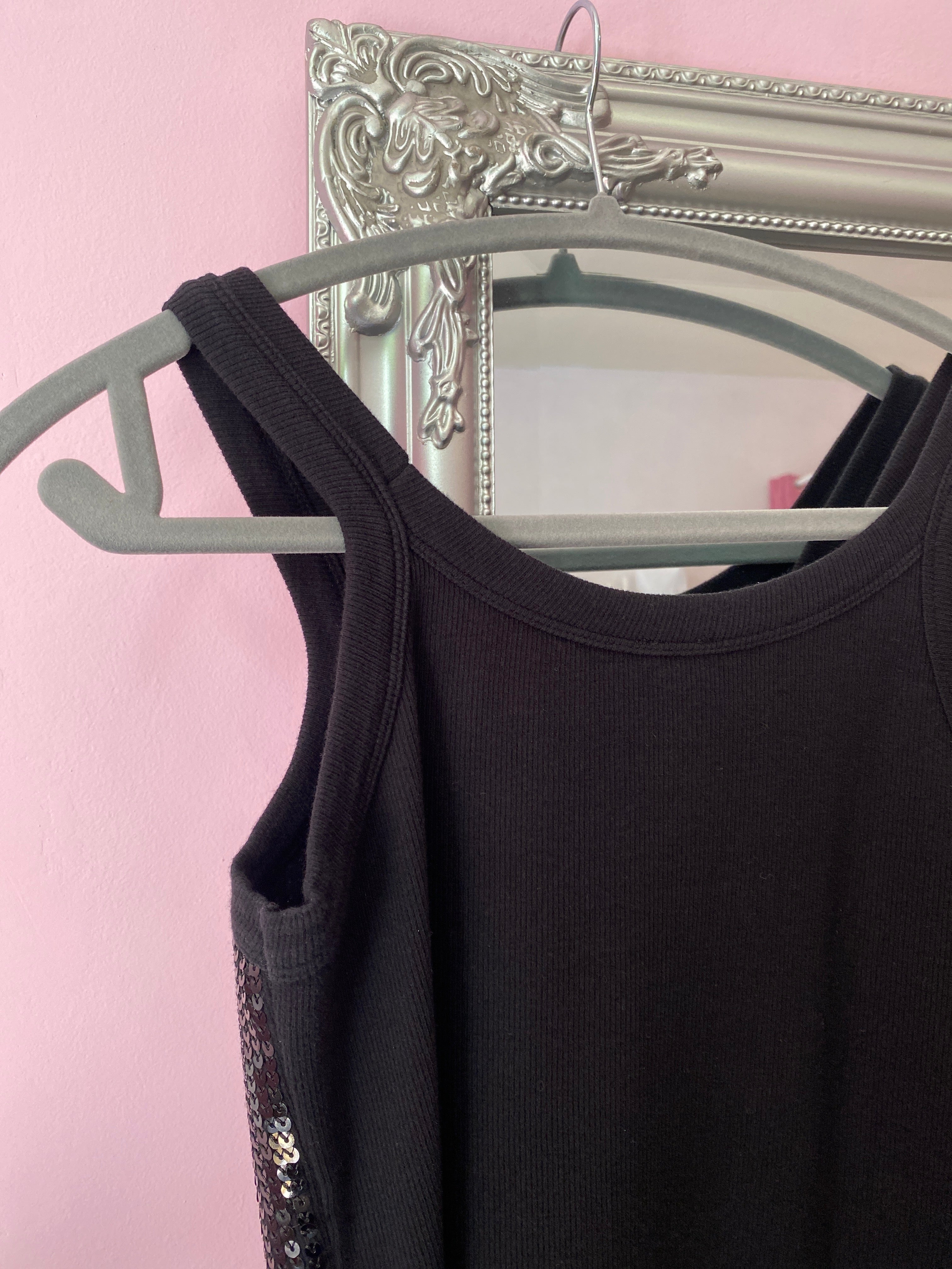 Black sequin tank