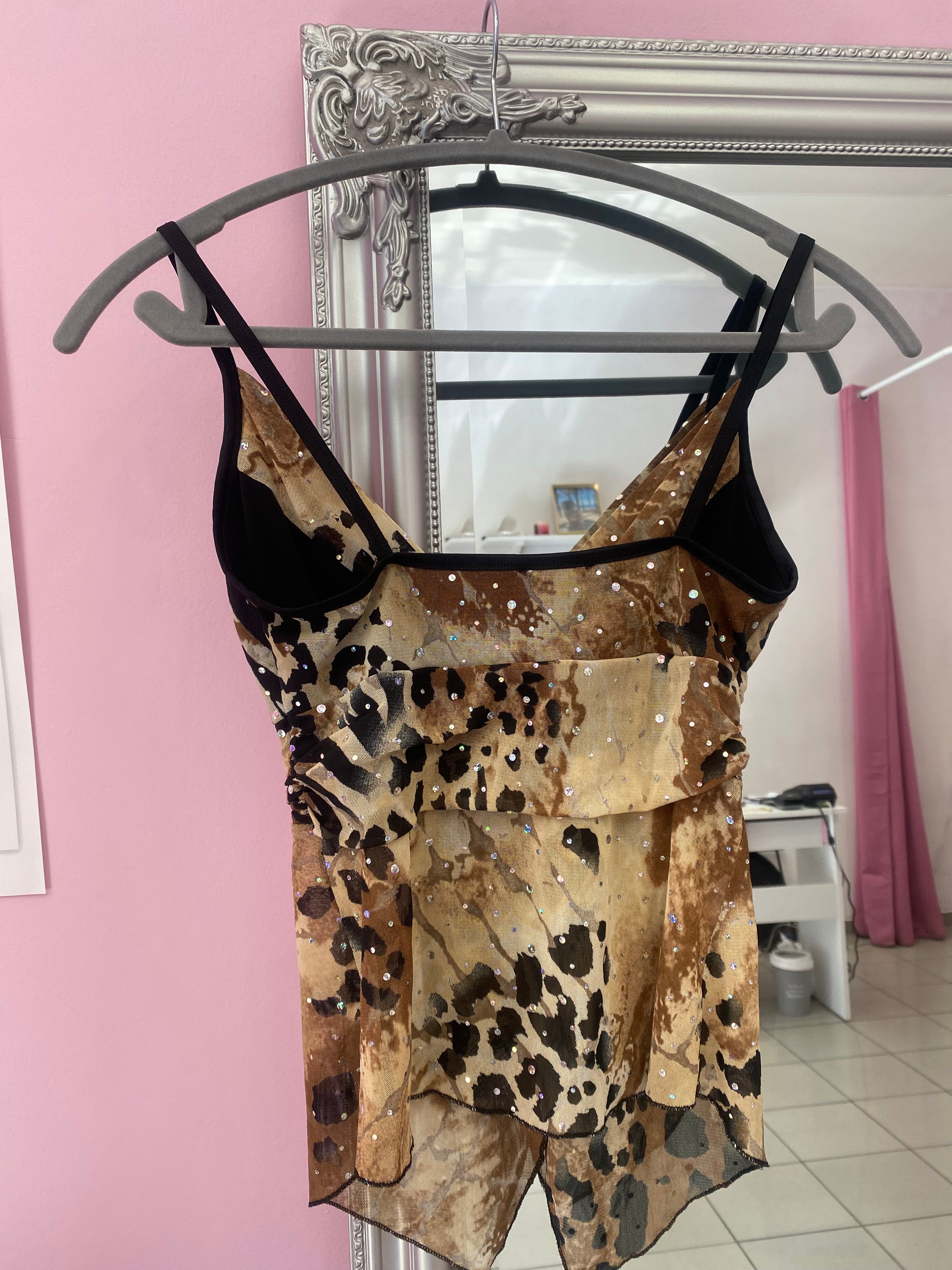 Cheetah girl cami top