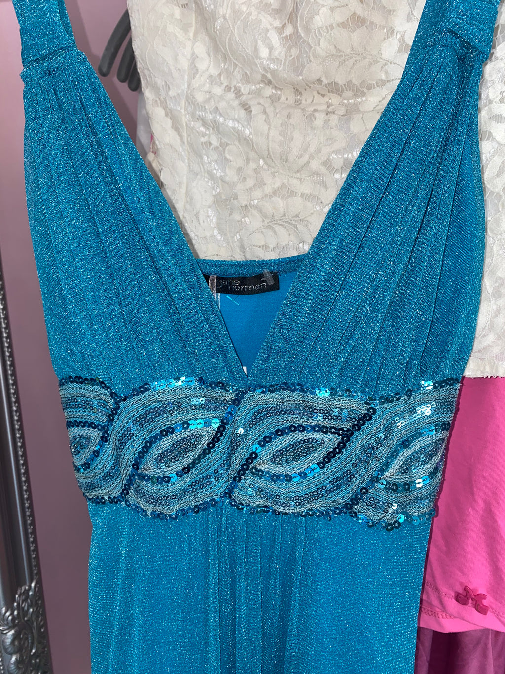 Blue sparkling princess dress