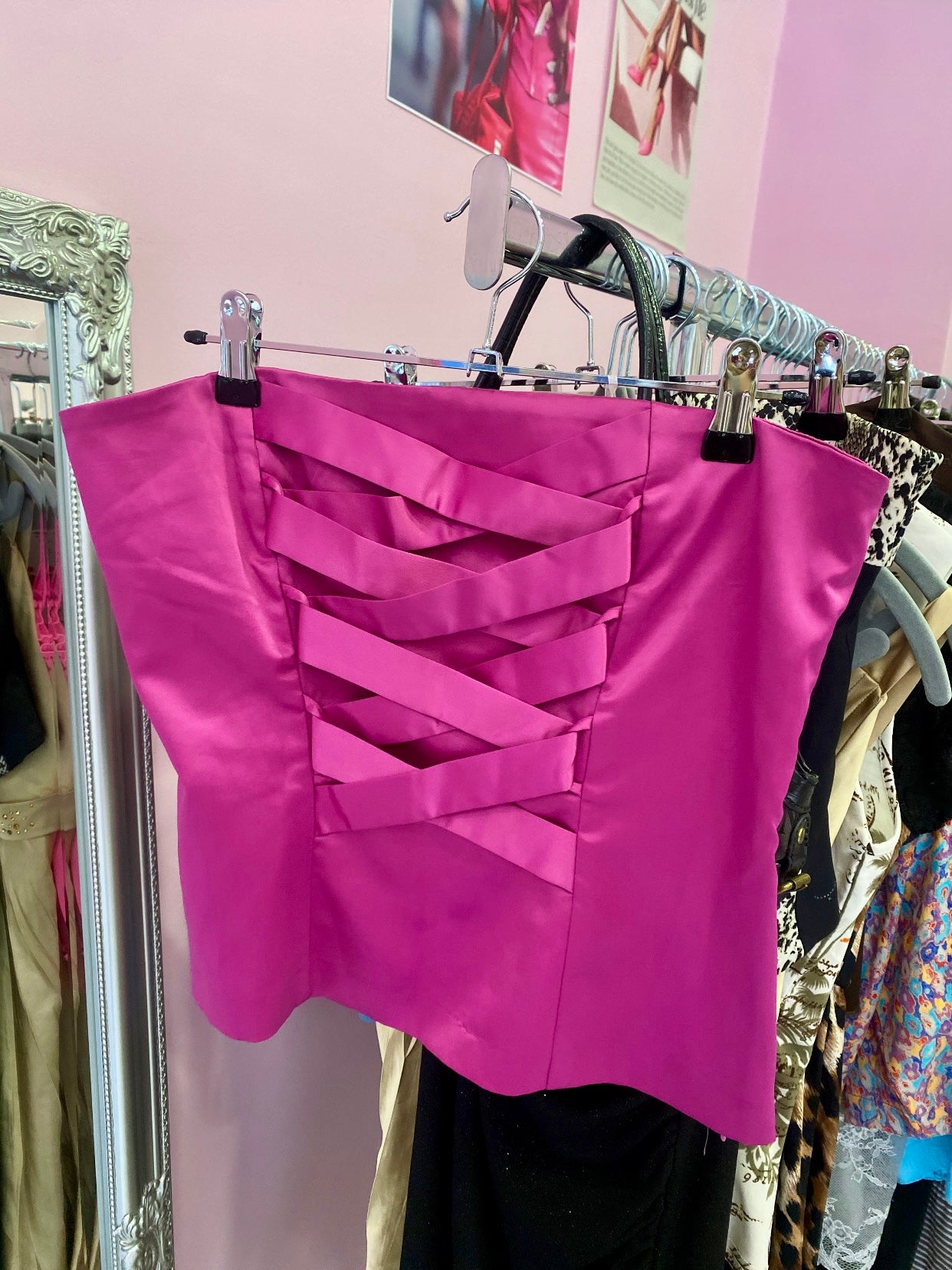 Fuchsia pink corset top