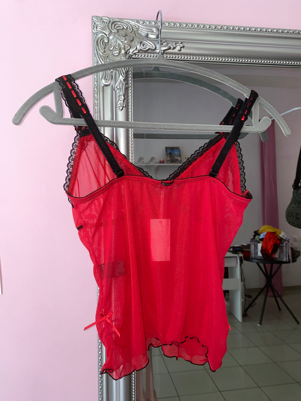 Red cami top