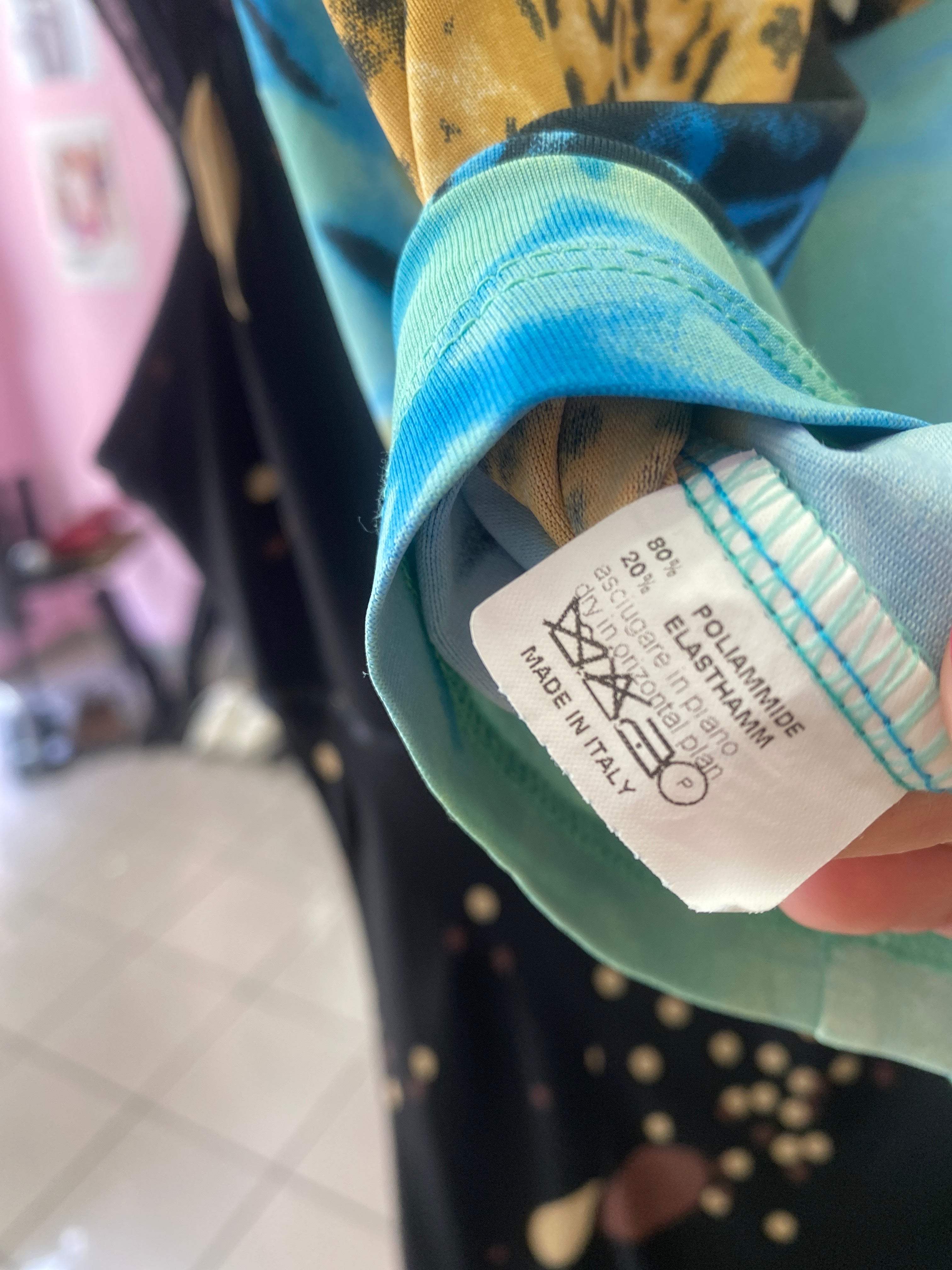 Blue halterneck top with ruffles