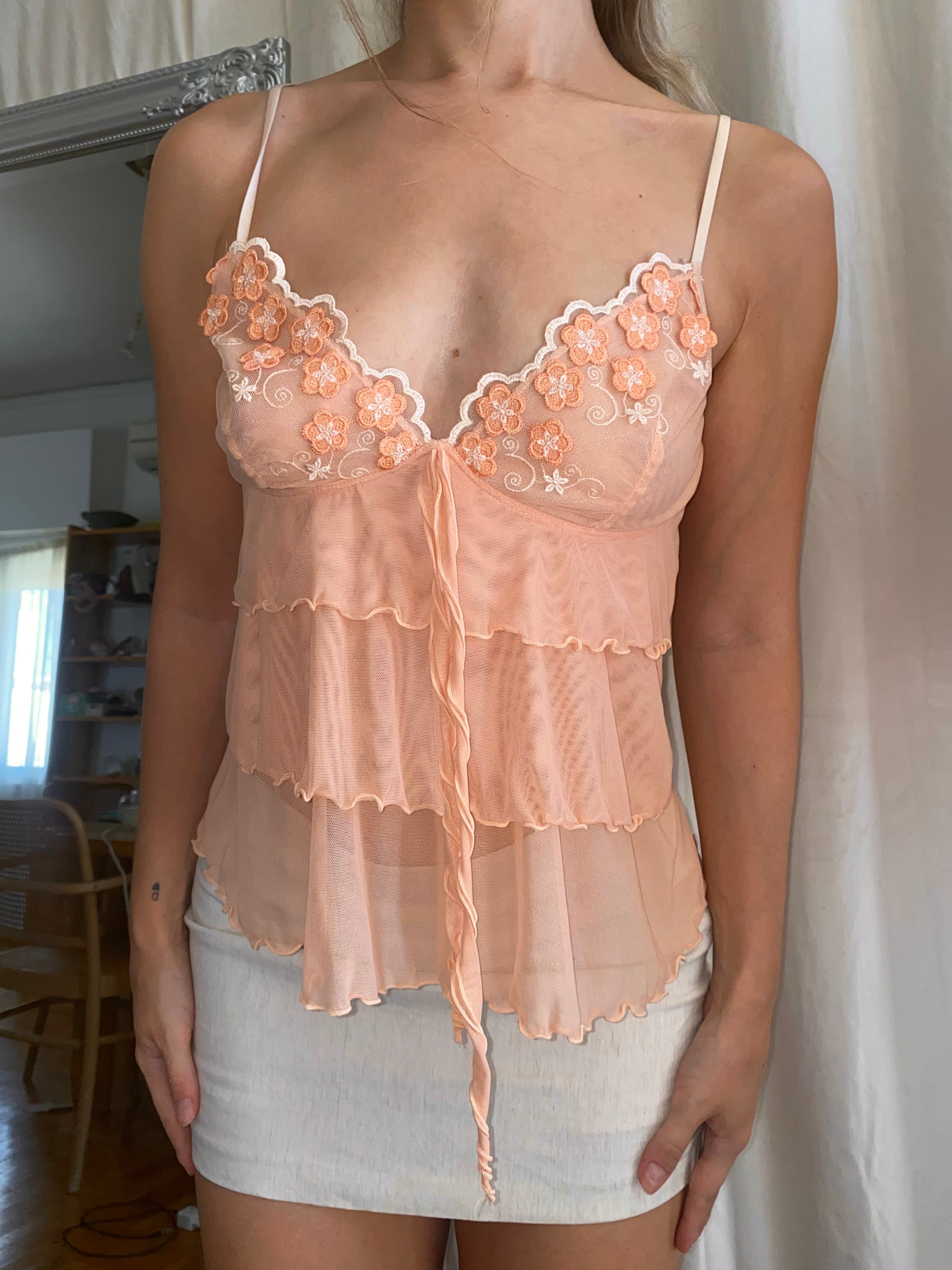 Rare Vintage Apricot Cascade Cami