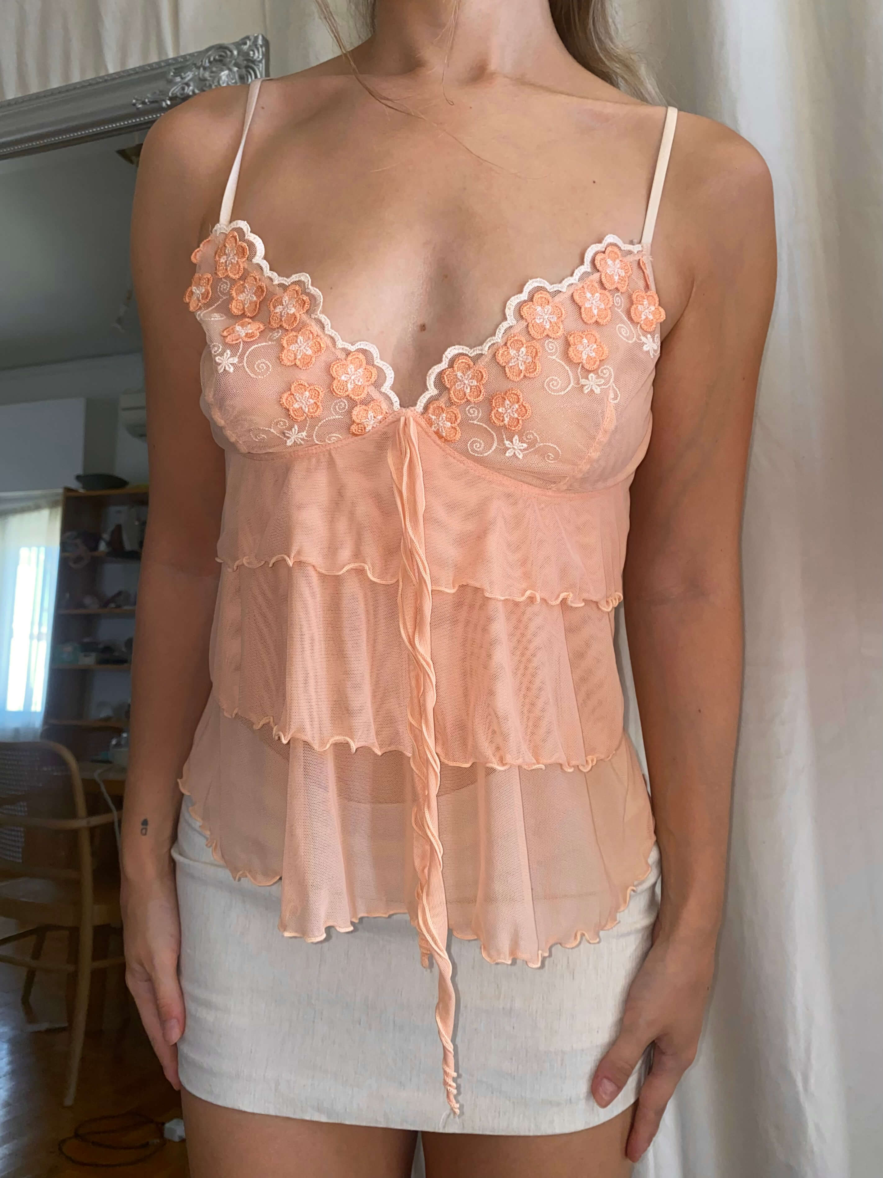 Rare Vintage Apricot Cascade Cami