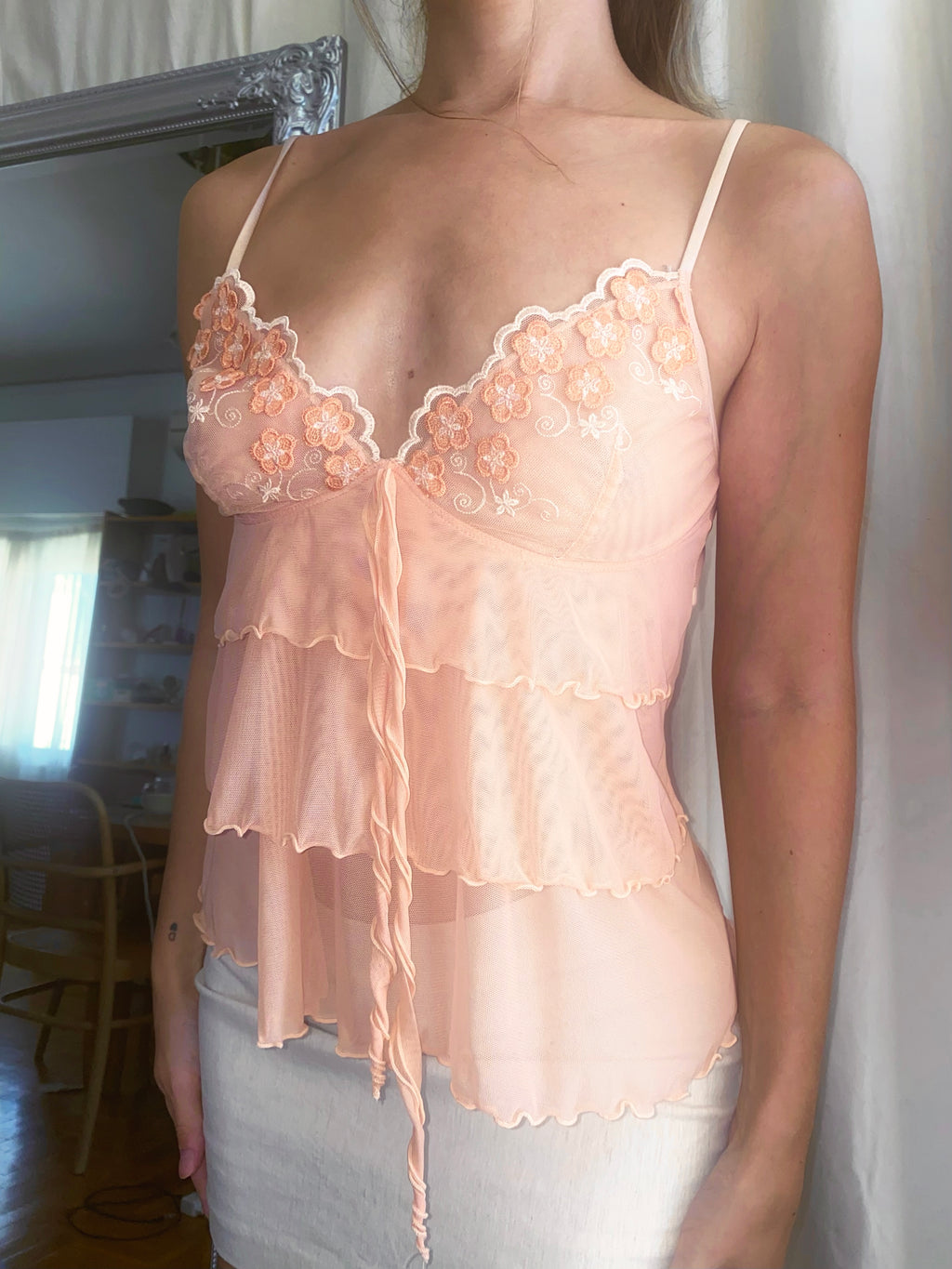 Rare Vintage Apricot Cascade Cami