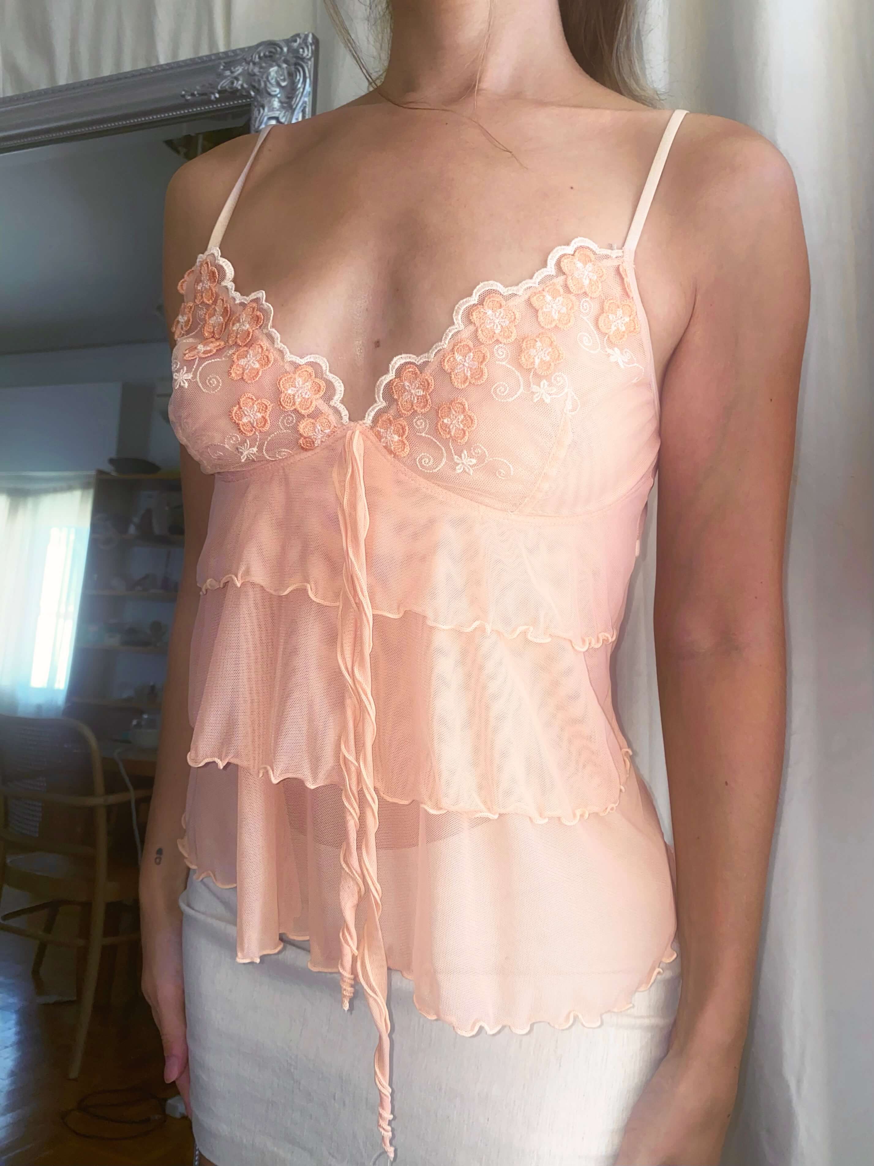 Rare Vintage Apricot Cascade Cami