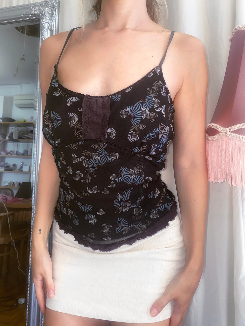 Vintage earth blossom cami top