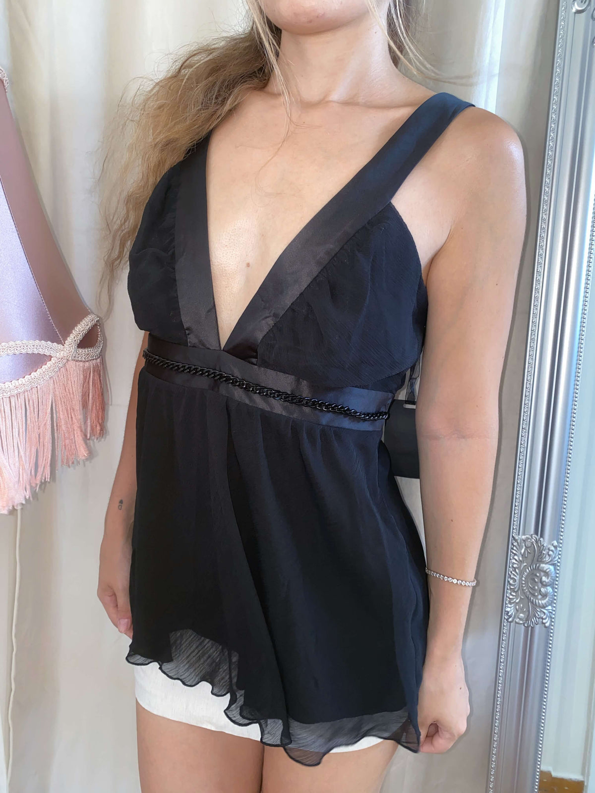 2000s Deadstock black cami top