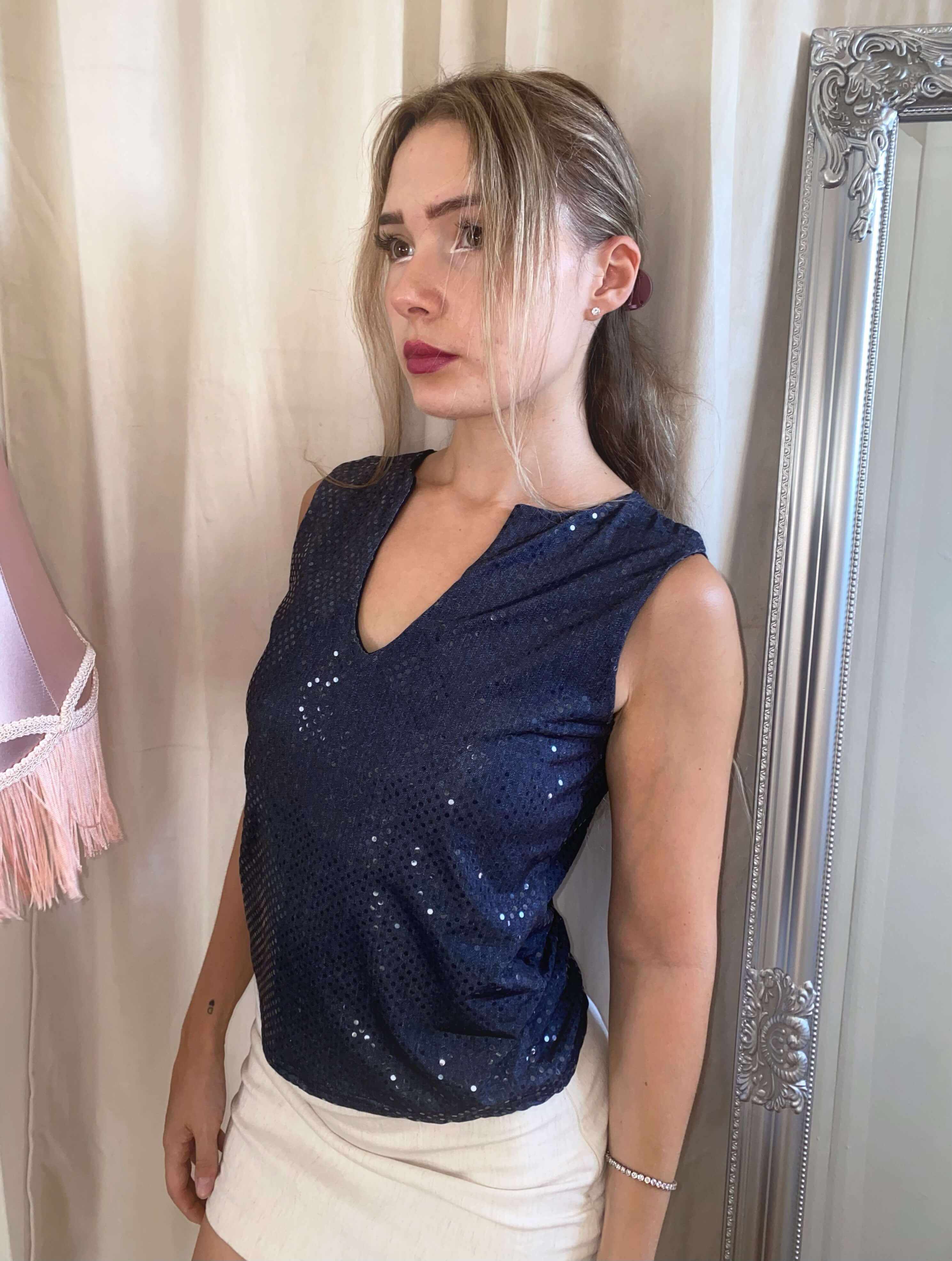 Vintage 2000s disco top