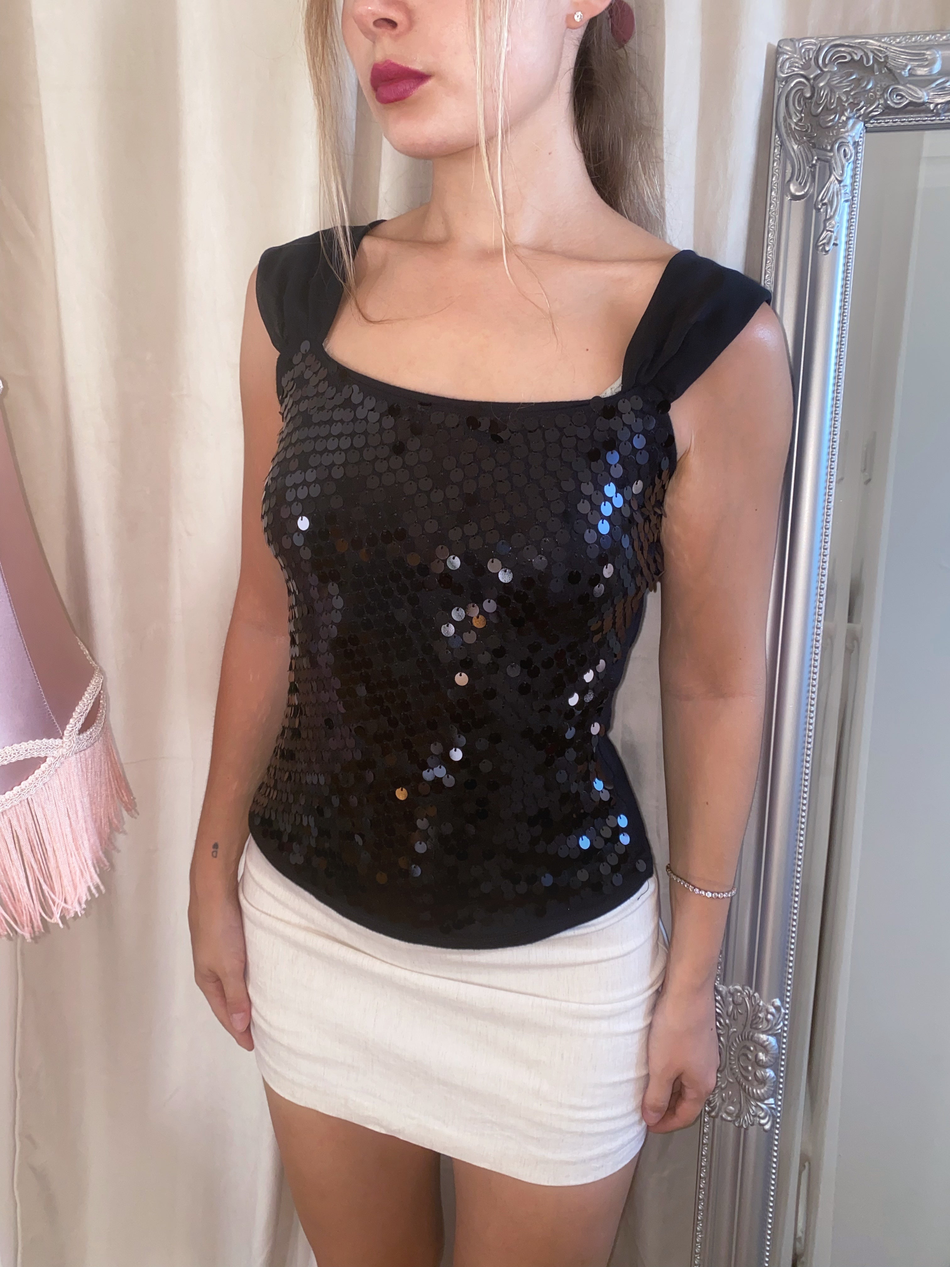 2000s Vintage Sequin Bombshell Top
