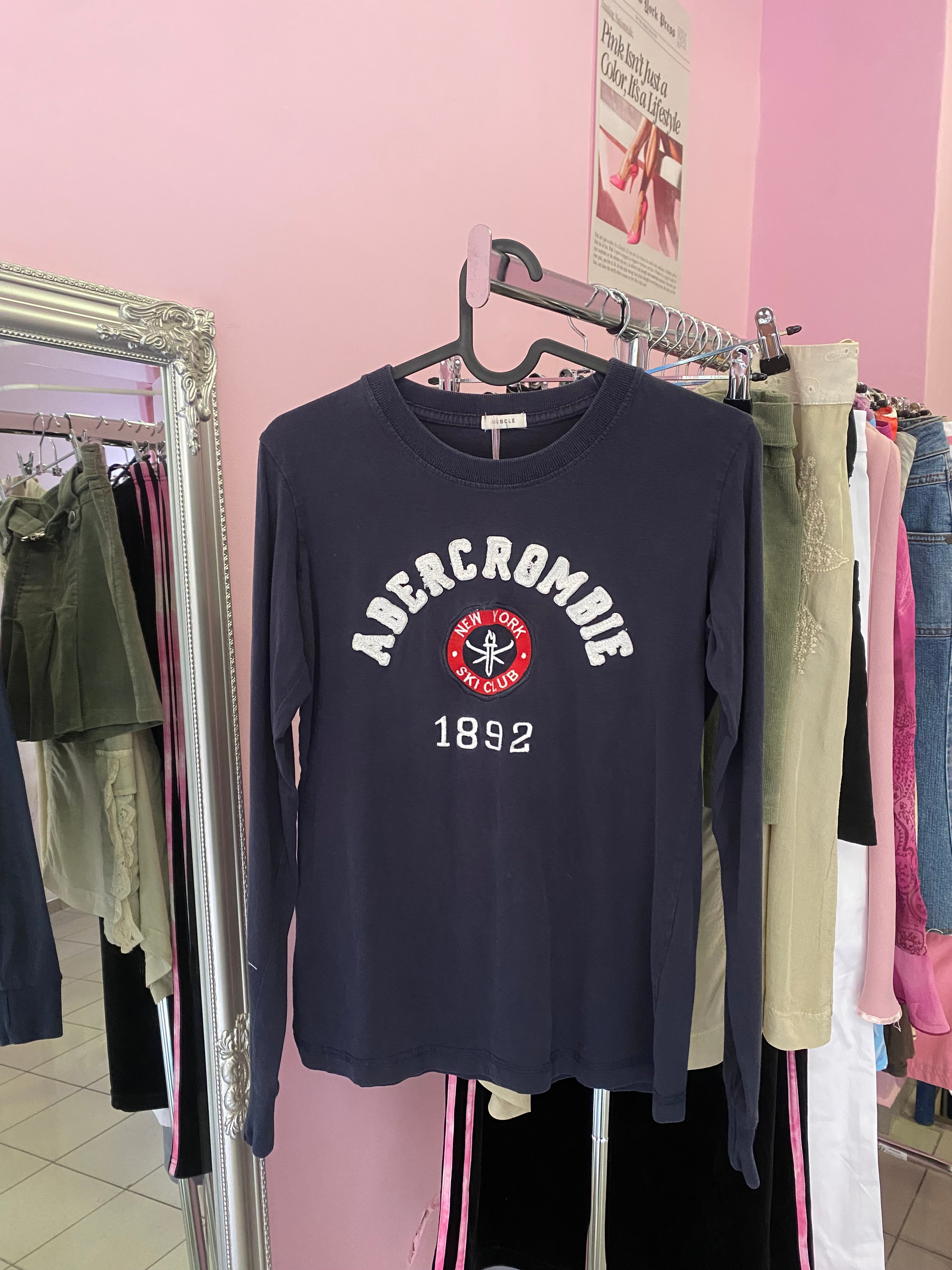 Navy Abercrombie long sleeve top