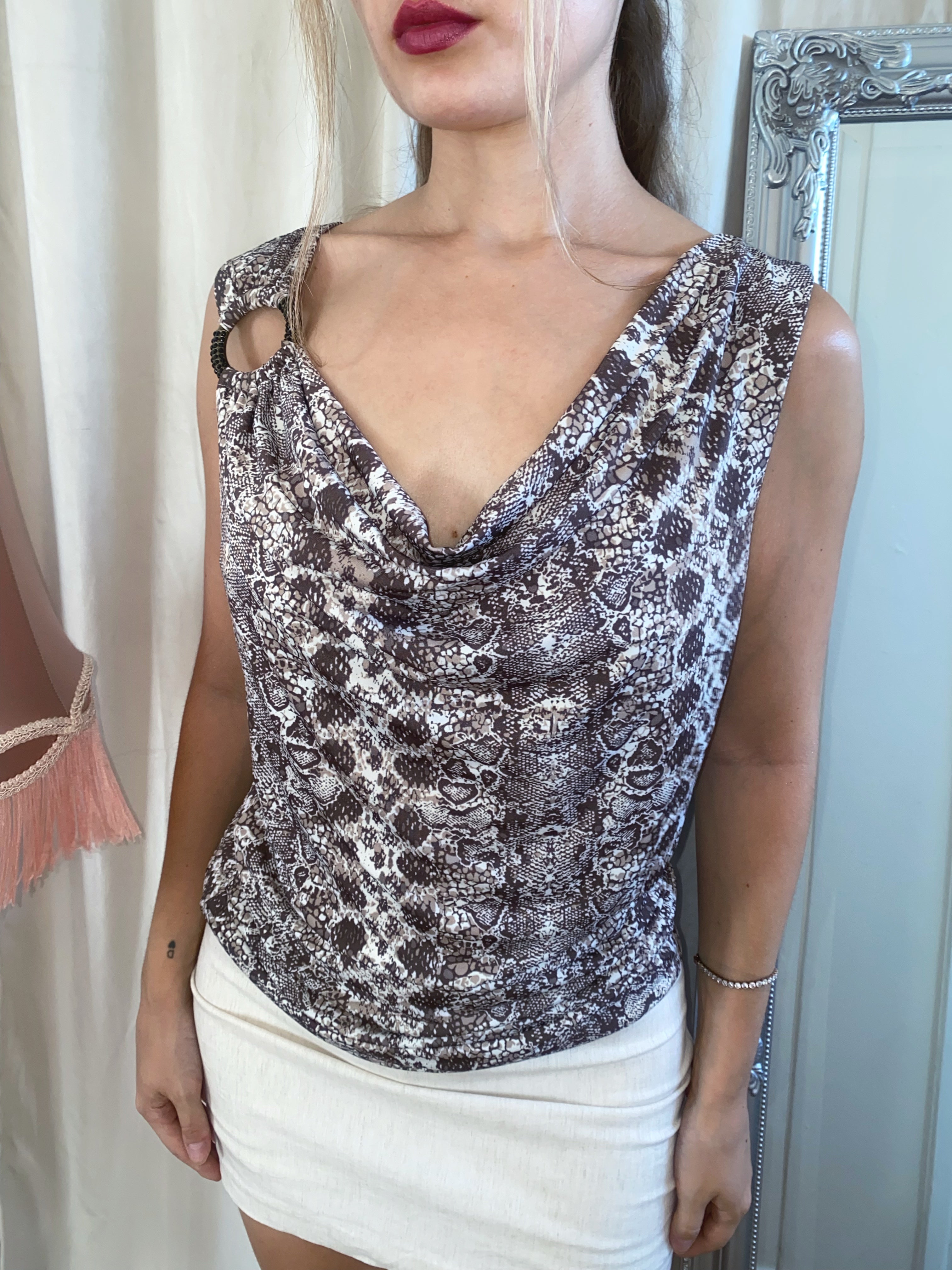 2000s Siren snake print top