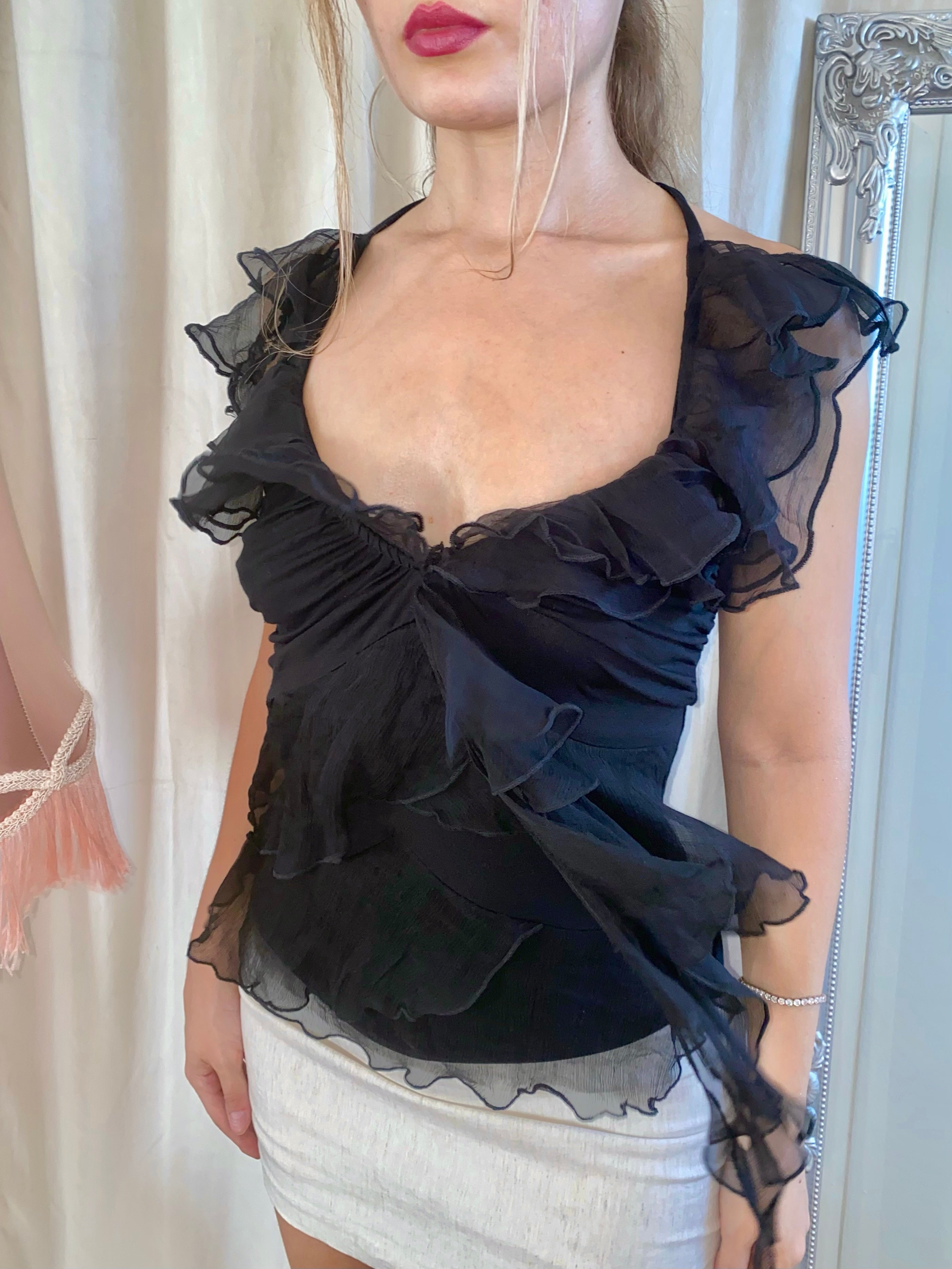 Vintage Black Dark Fae Top