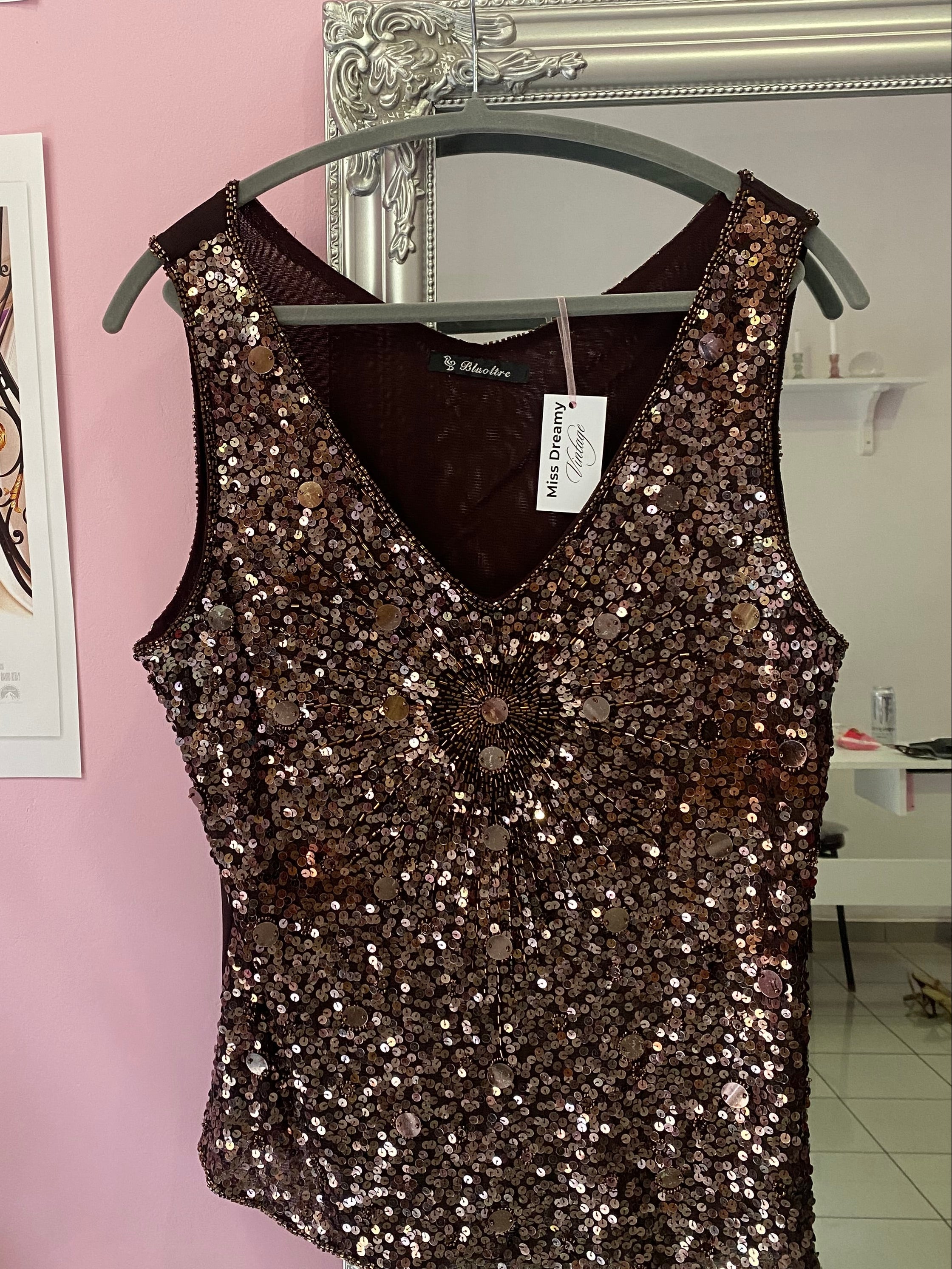 Brown beaded top