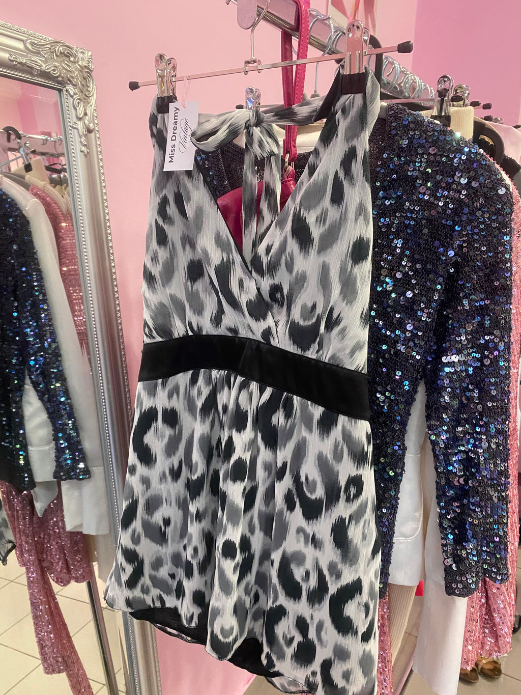 Animal print halter top