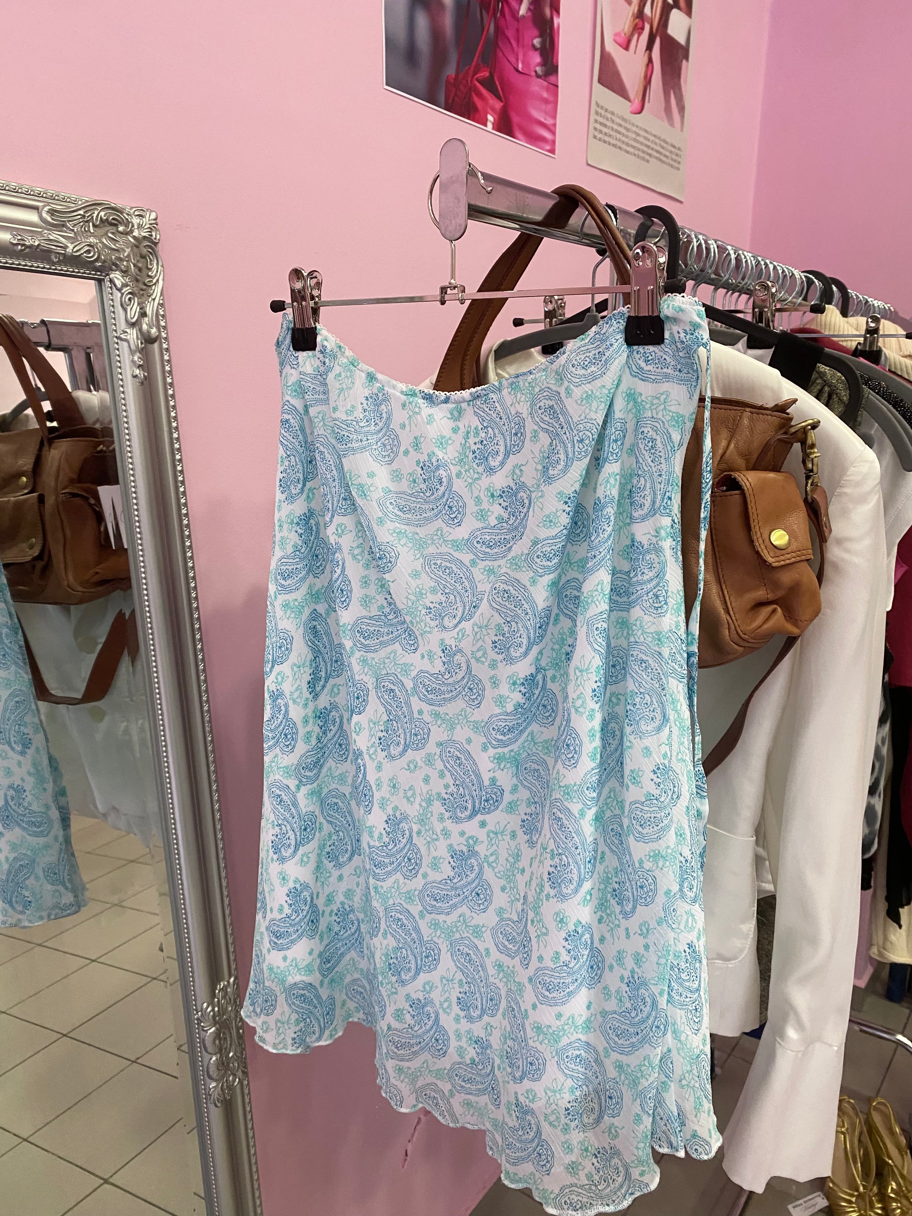 Blue motion flowy skirt