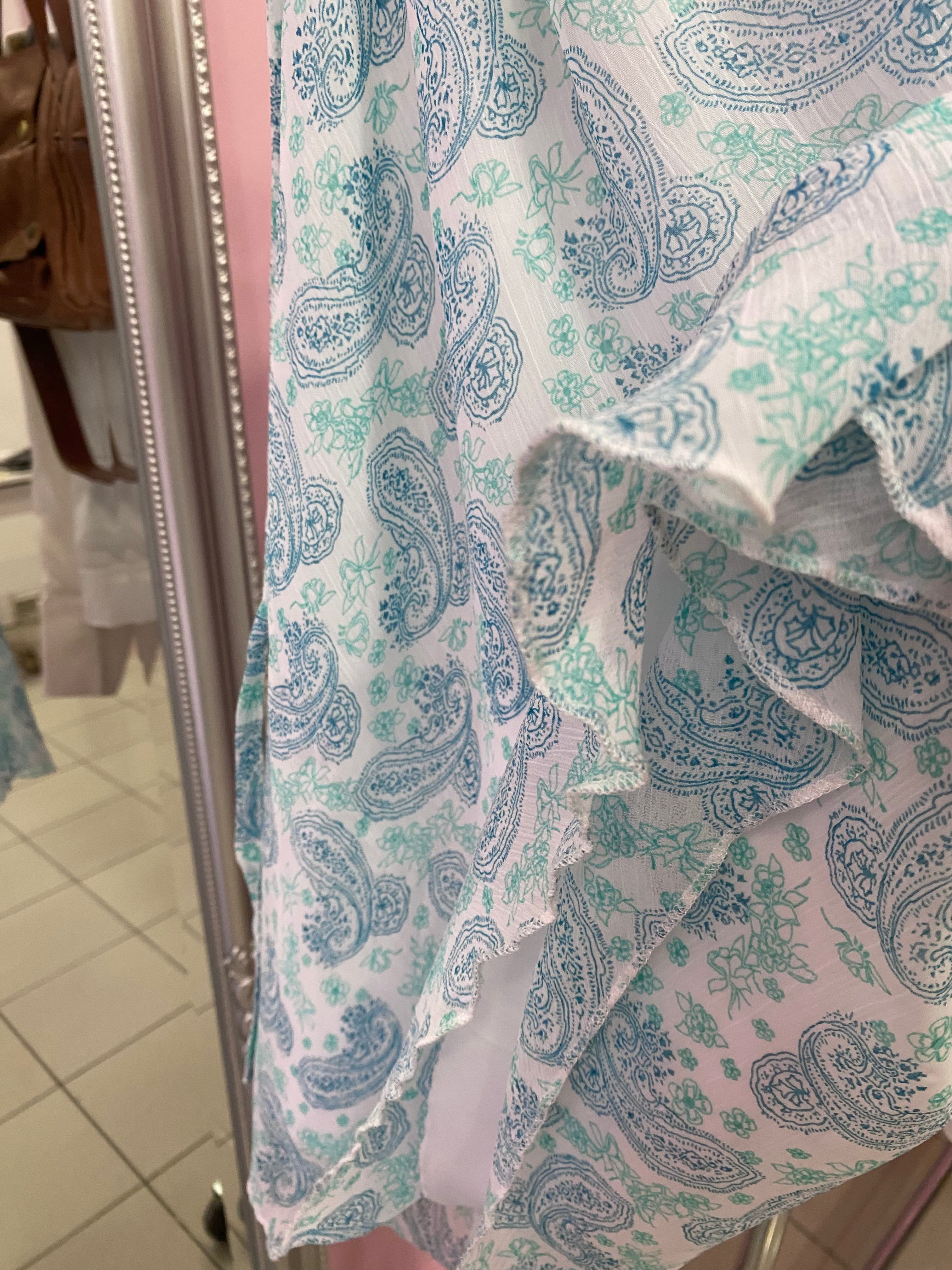 Blue motion flowy skirt