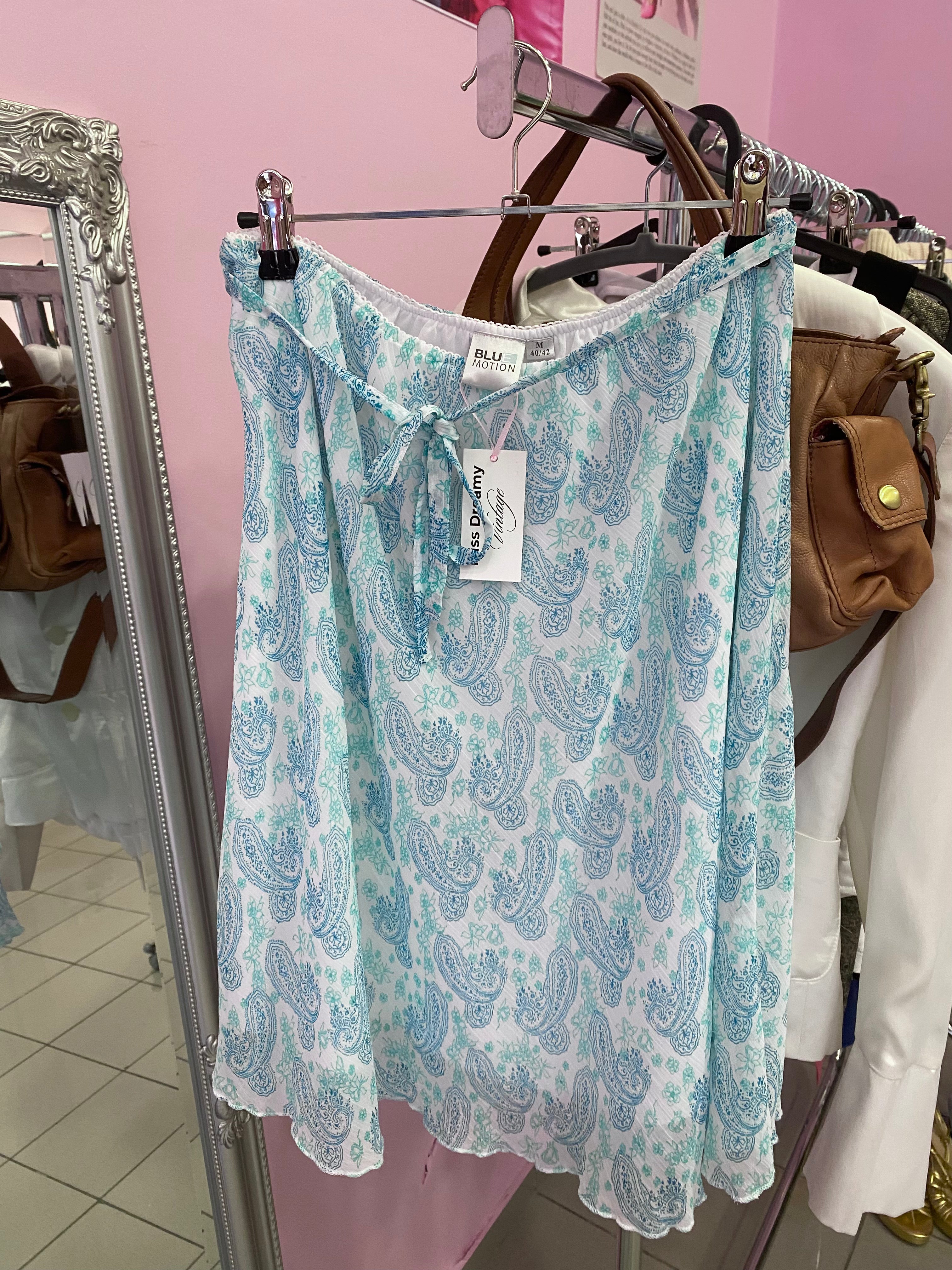 Blue motion flowy skirt