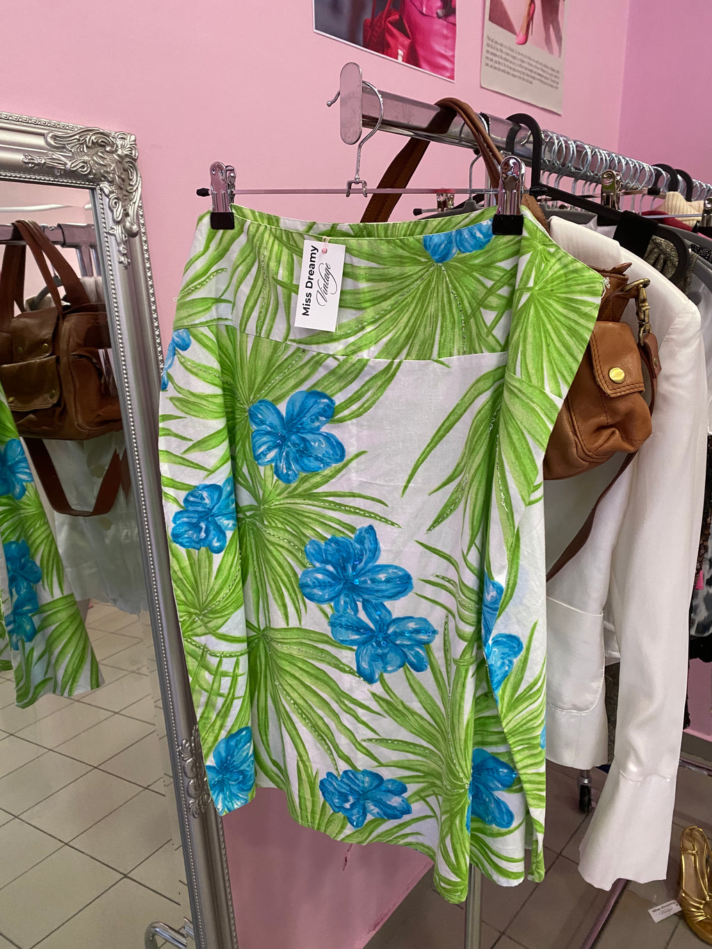 Embroidered flower skirt