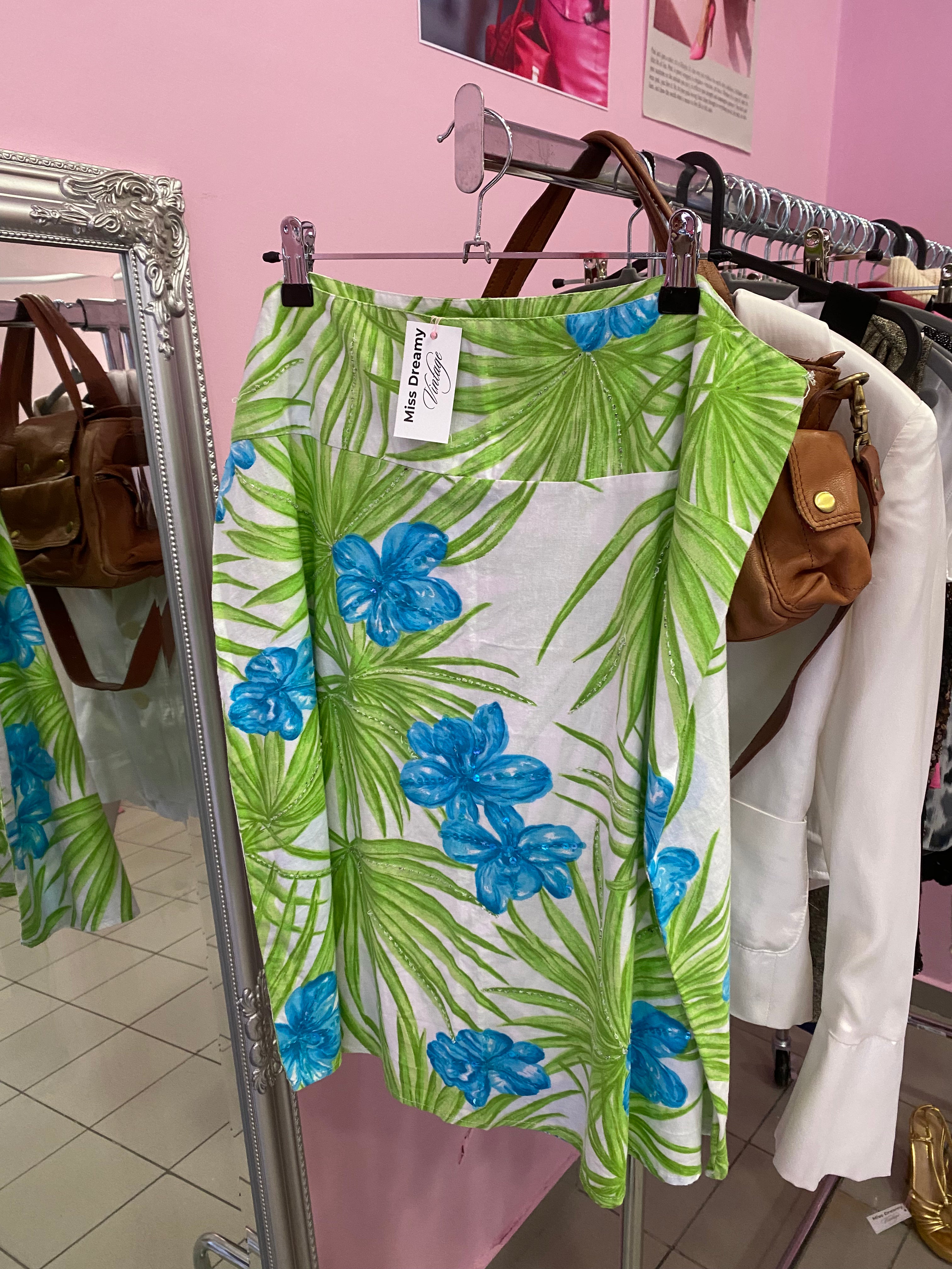 Embroidered flower skirt