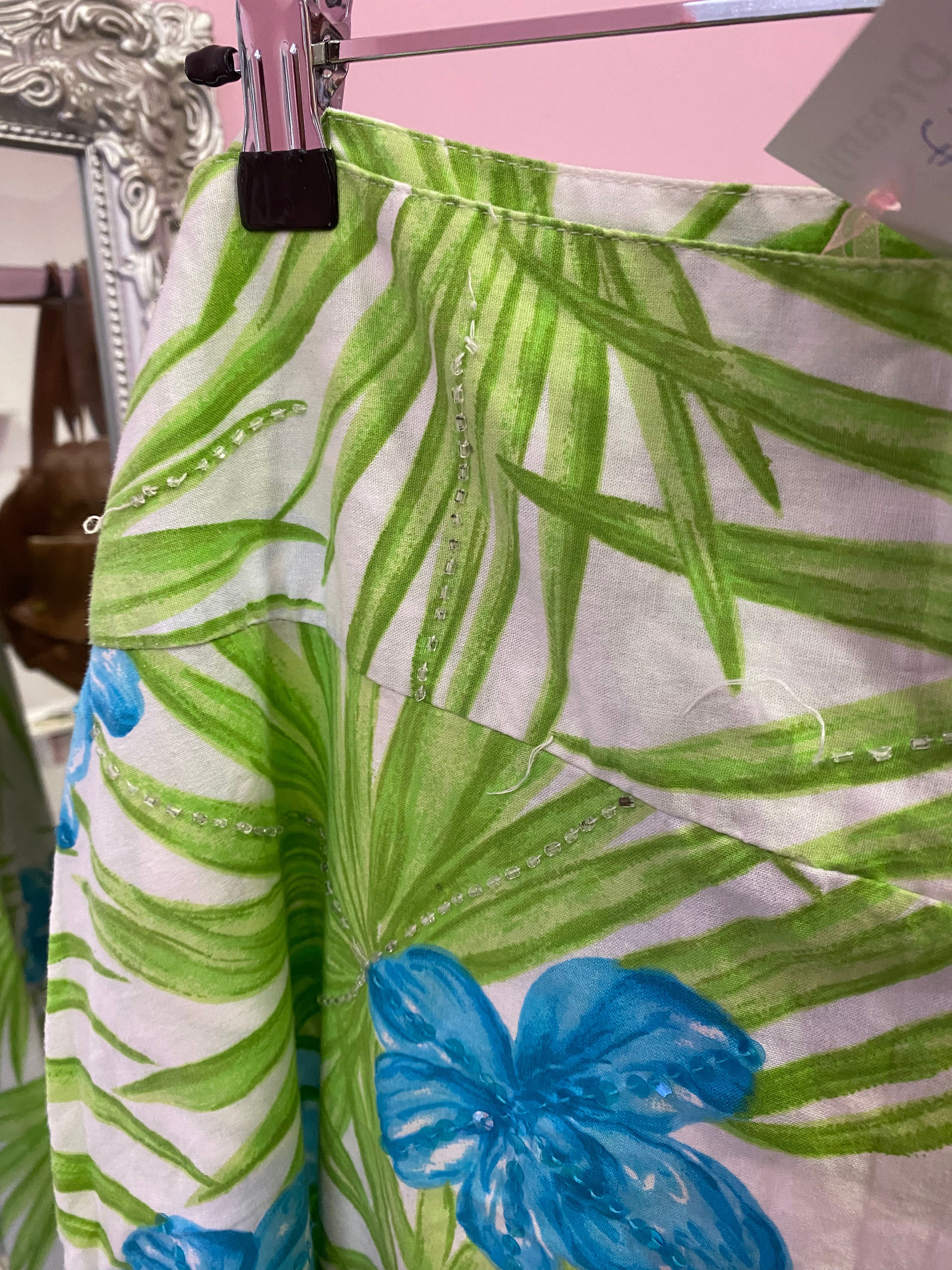 Embroidered flower skirt